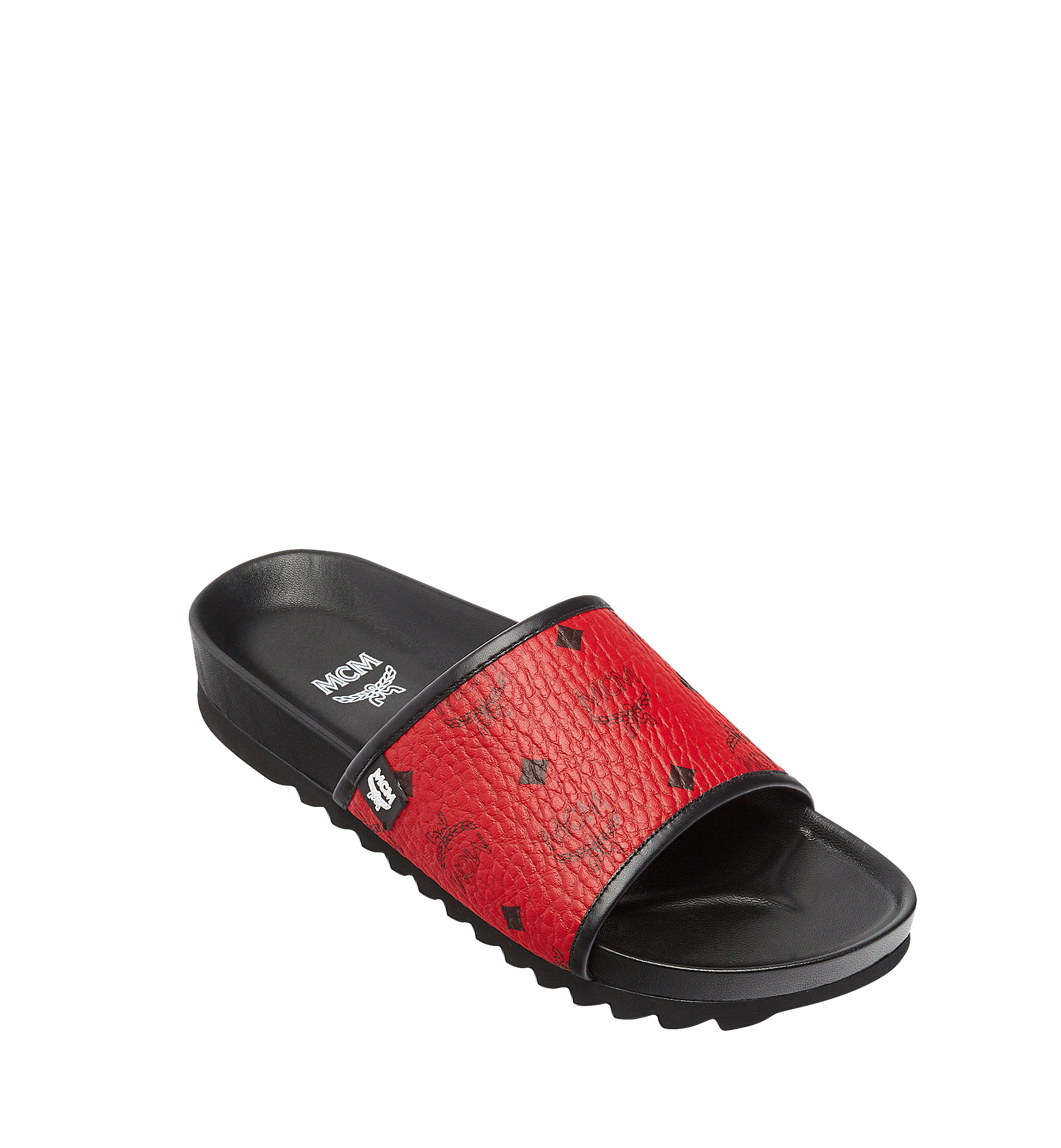 MCM Claquettes en Visetos pour homme Red MEX7S2K05RU046 Plus de photos 1