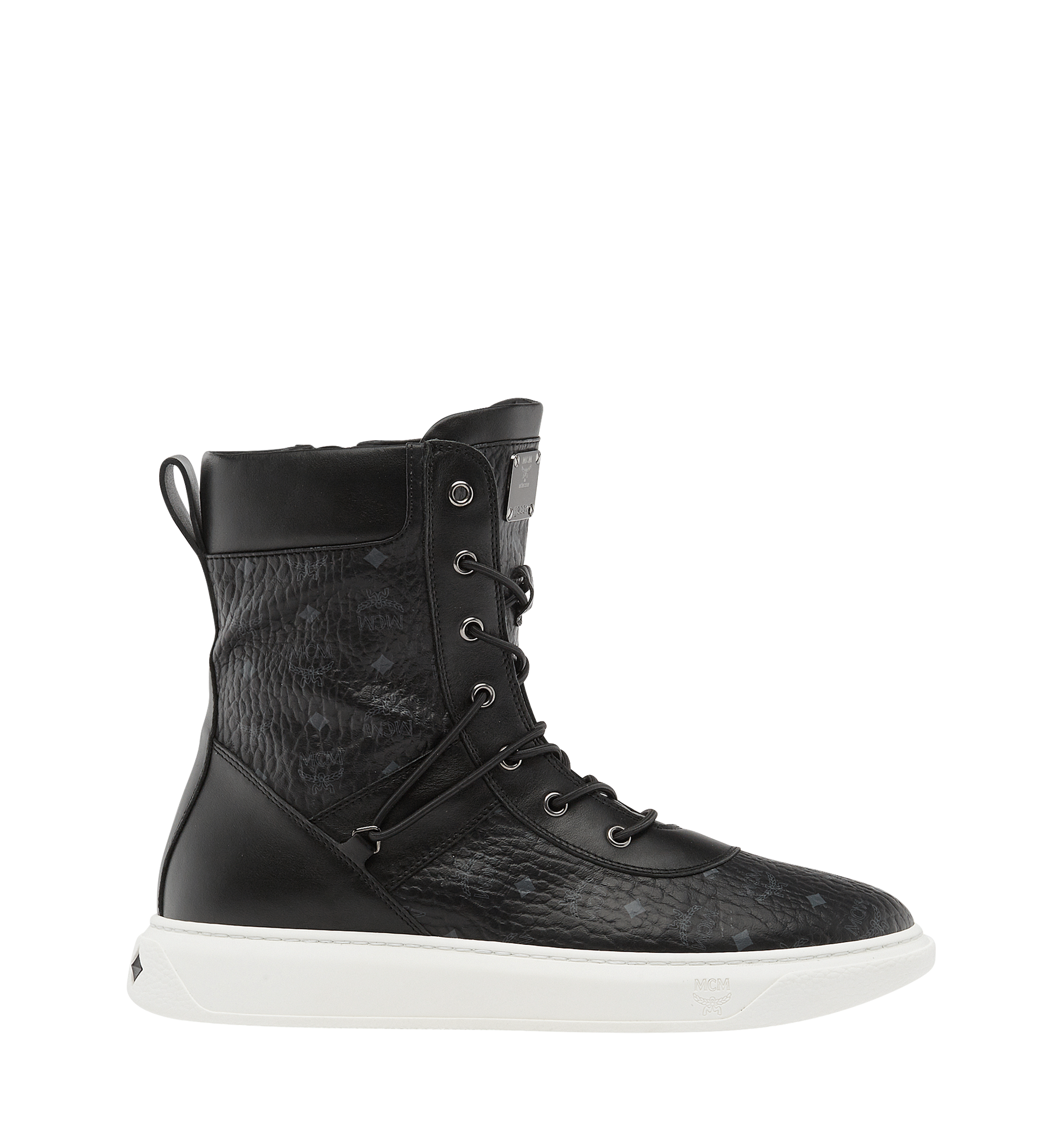 41 IT Men's Lace Up Boots in Visetos Black | MCM ®US