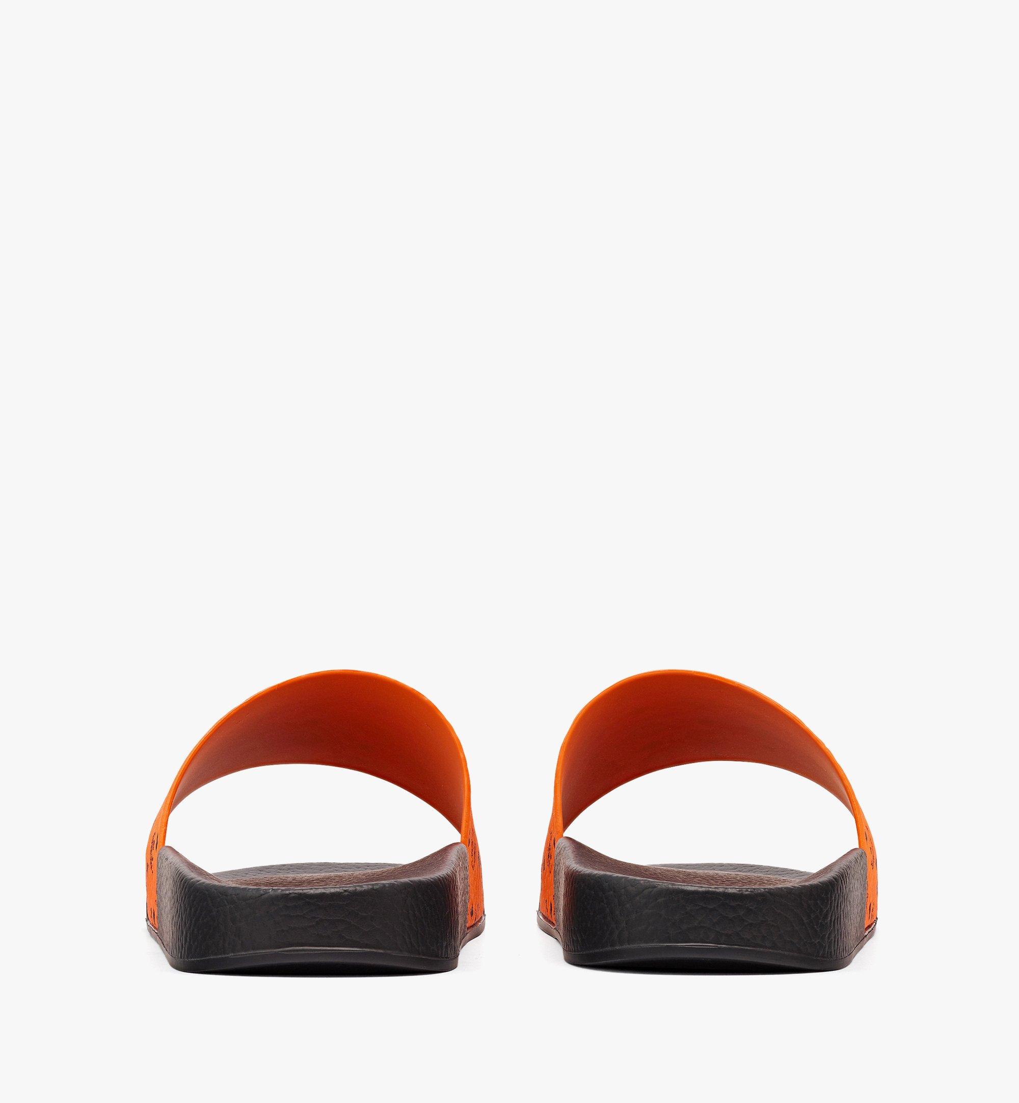 MCM Men’s Visetos Rubber Slides Orange MEX8AMM60O9042 更多视角 2