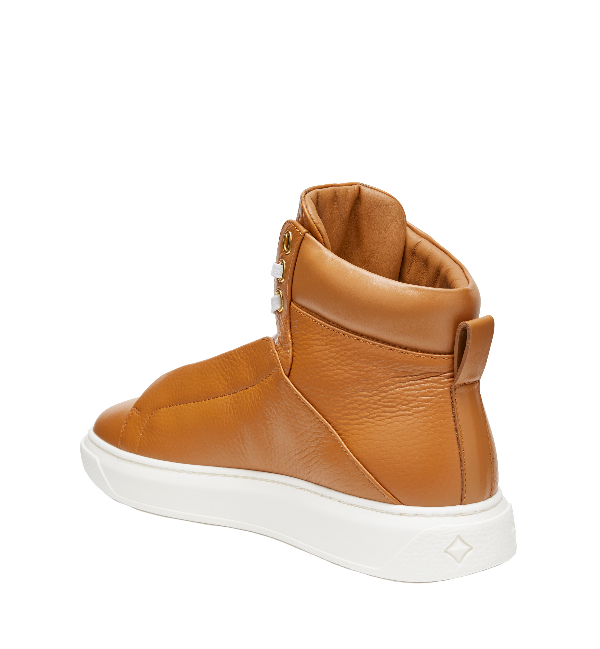 MCM Baskets montantes à semelle diamants en cuir pour homme Cognac MEX8SMM20CO046 Plus de photos 1
