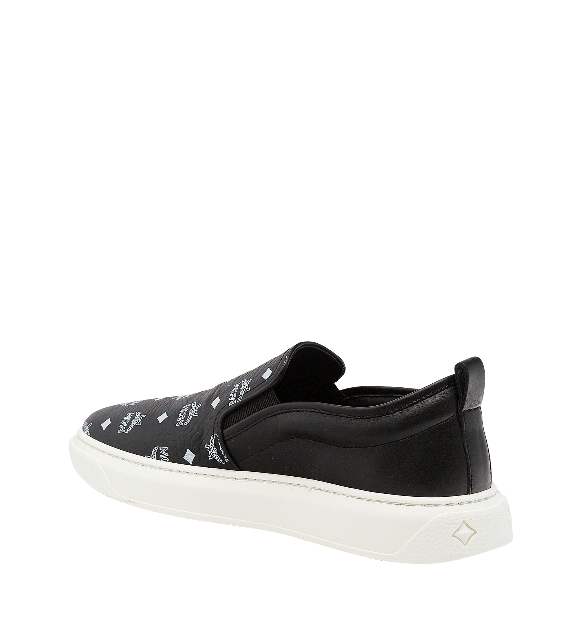 MCM Men's Slip On Sneakers in Visetos Black MEX8SMM22BK045 Alternate View 1