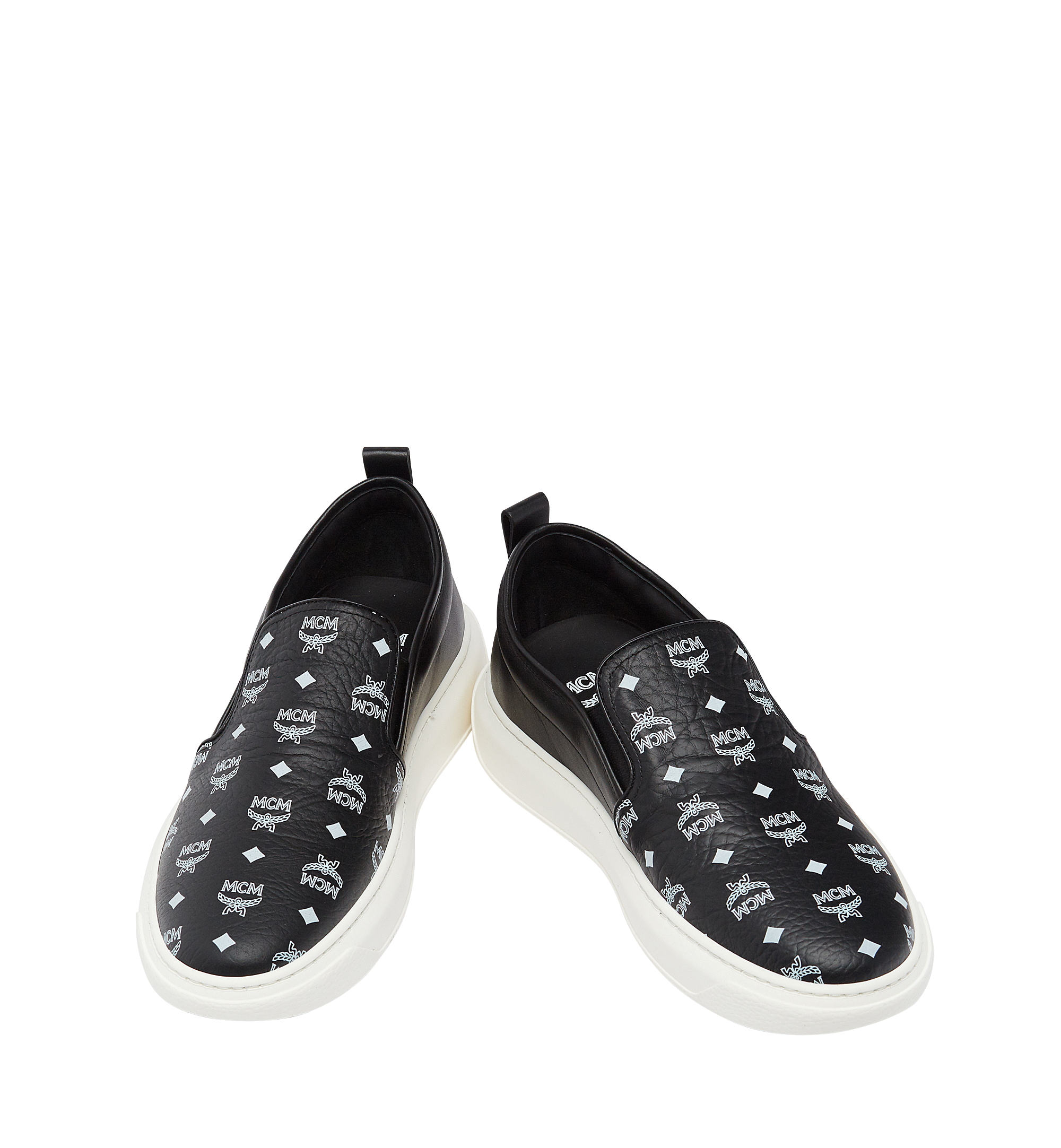 MCM Men's Slip On Sneakers in Visetos Black MEX8SMM22BK045 Alternate View 3
