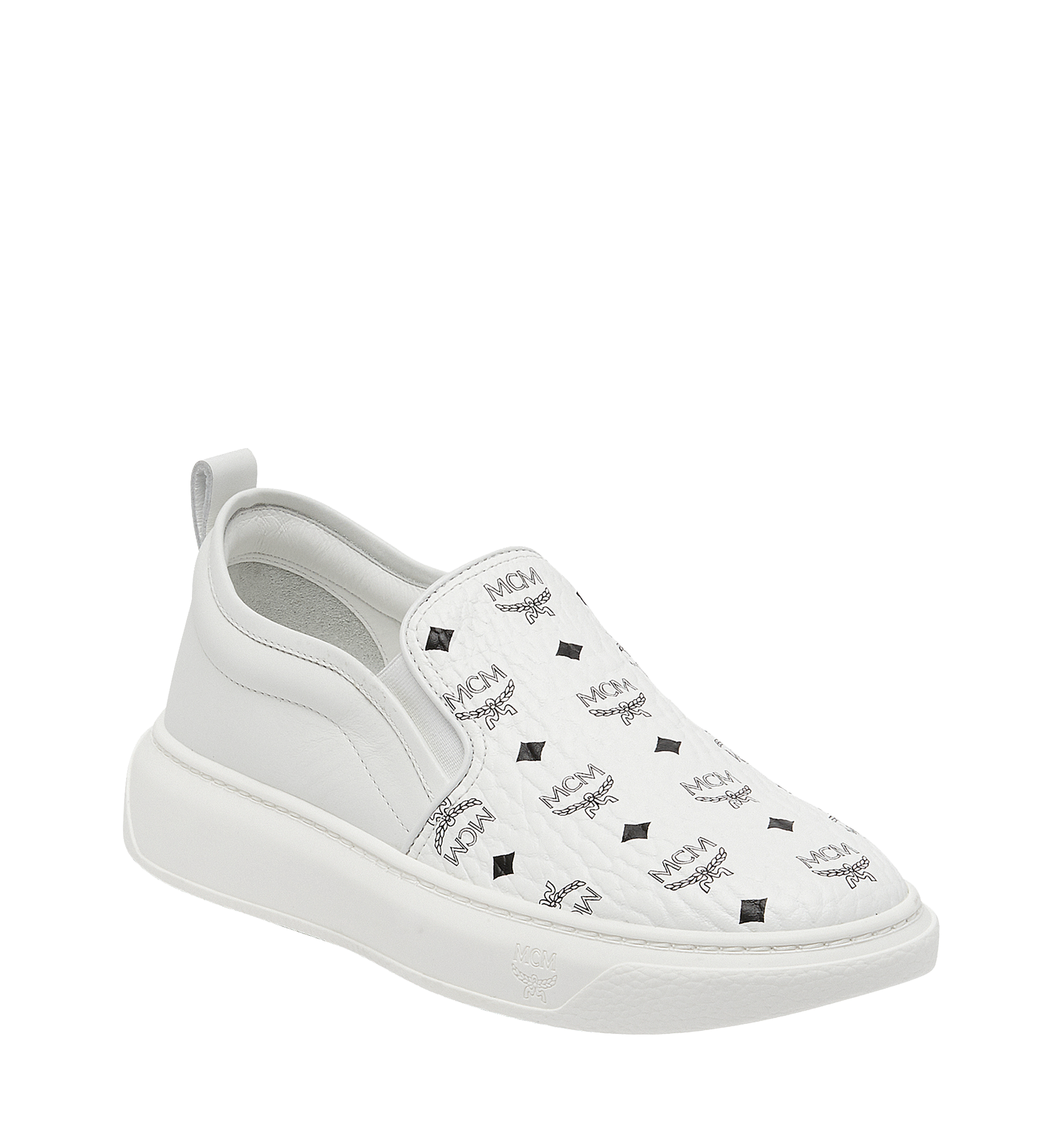 MCM Herrenpantoletten Sneaker in Visetos White MEX8SMM22WT045 Noch mehr sehen 1