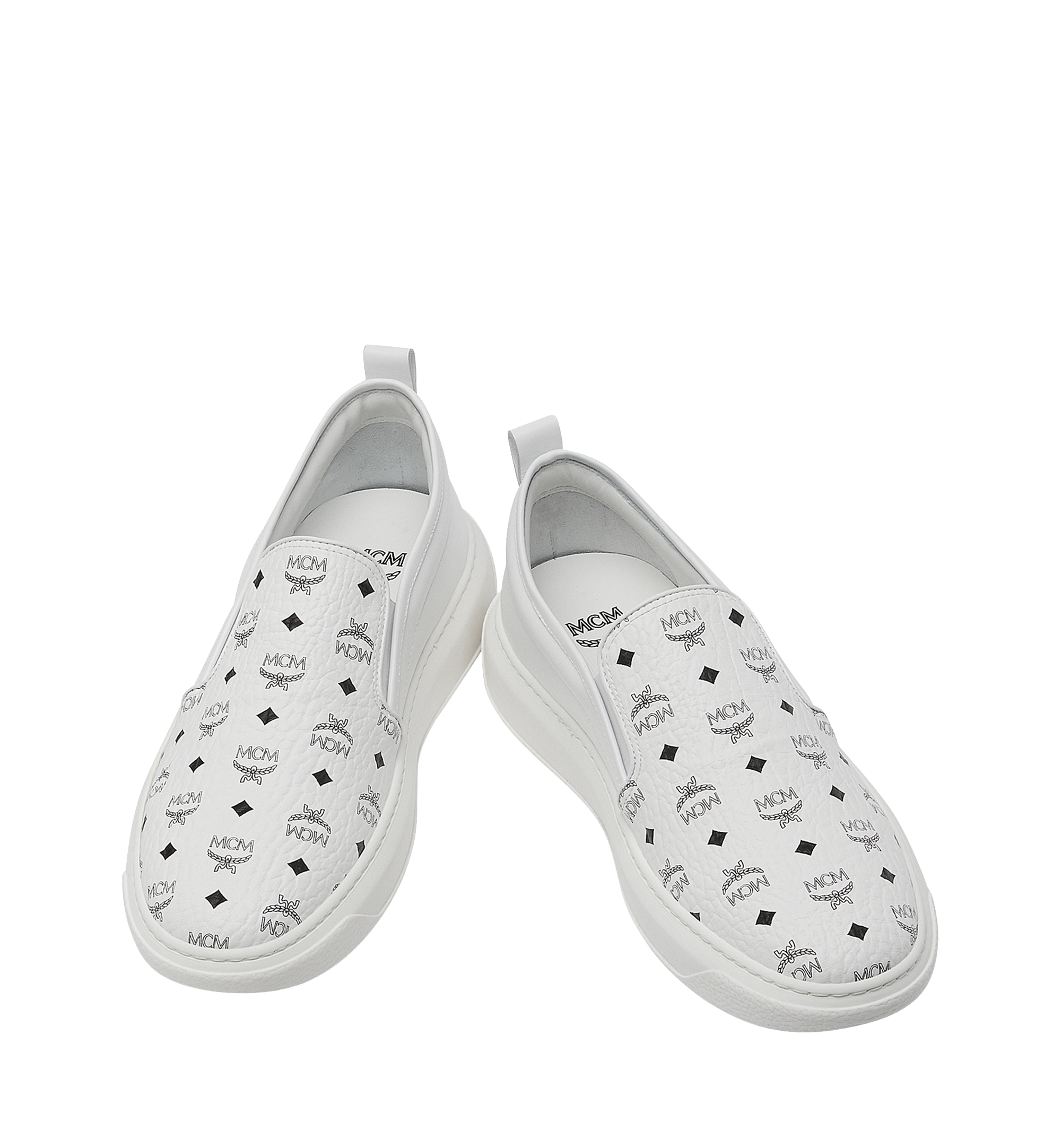 MCM Herrenpantoletten Sneaker in Visetos White MEX8SMM22WT045 Noch mehr sehen 3