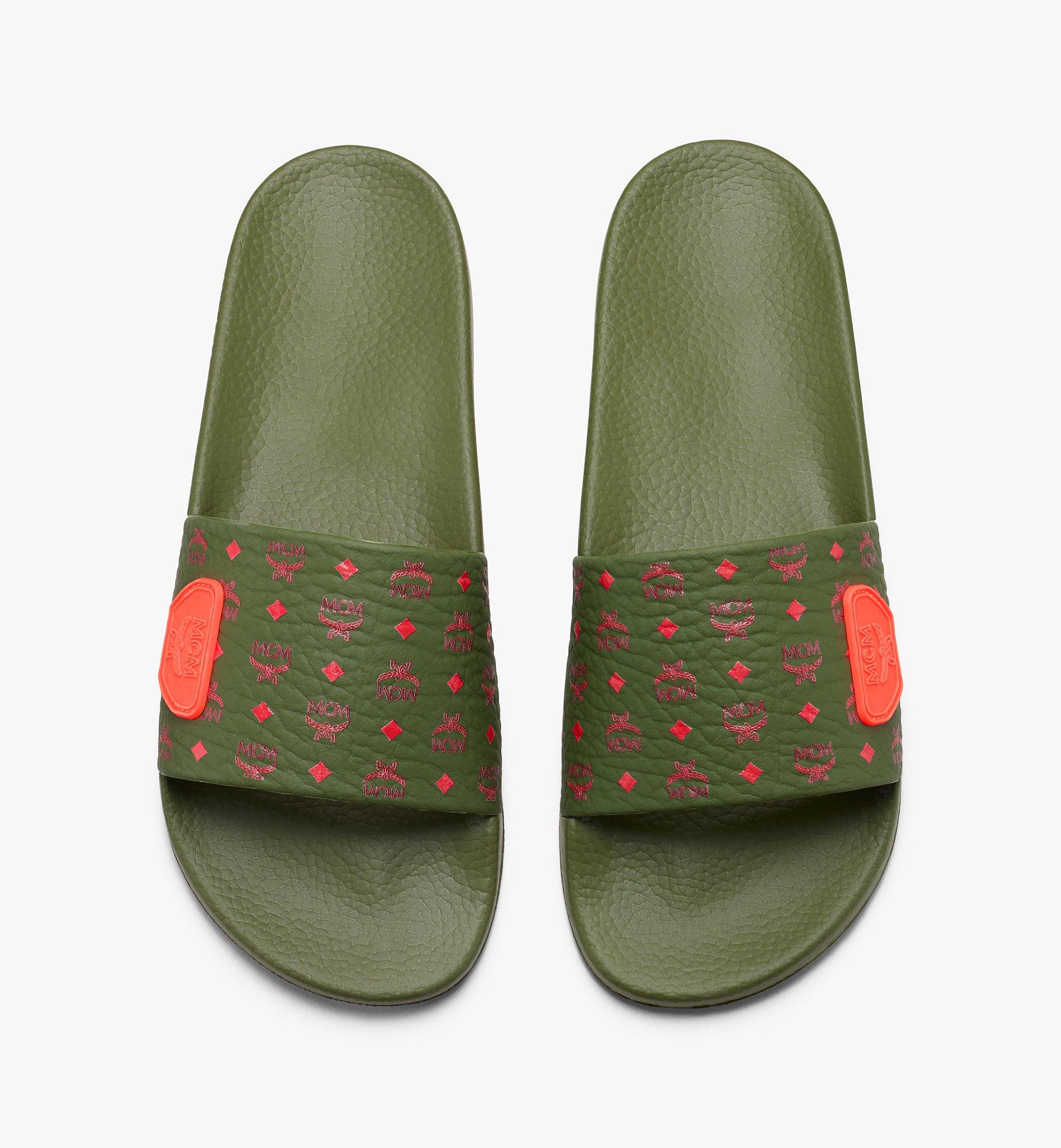 lime green mcm slides