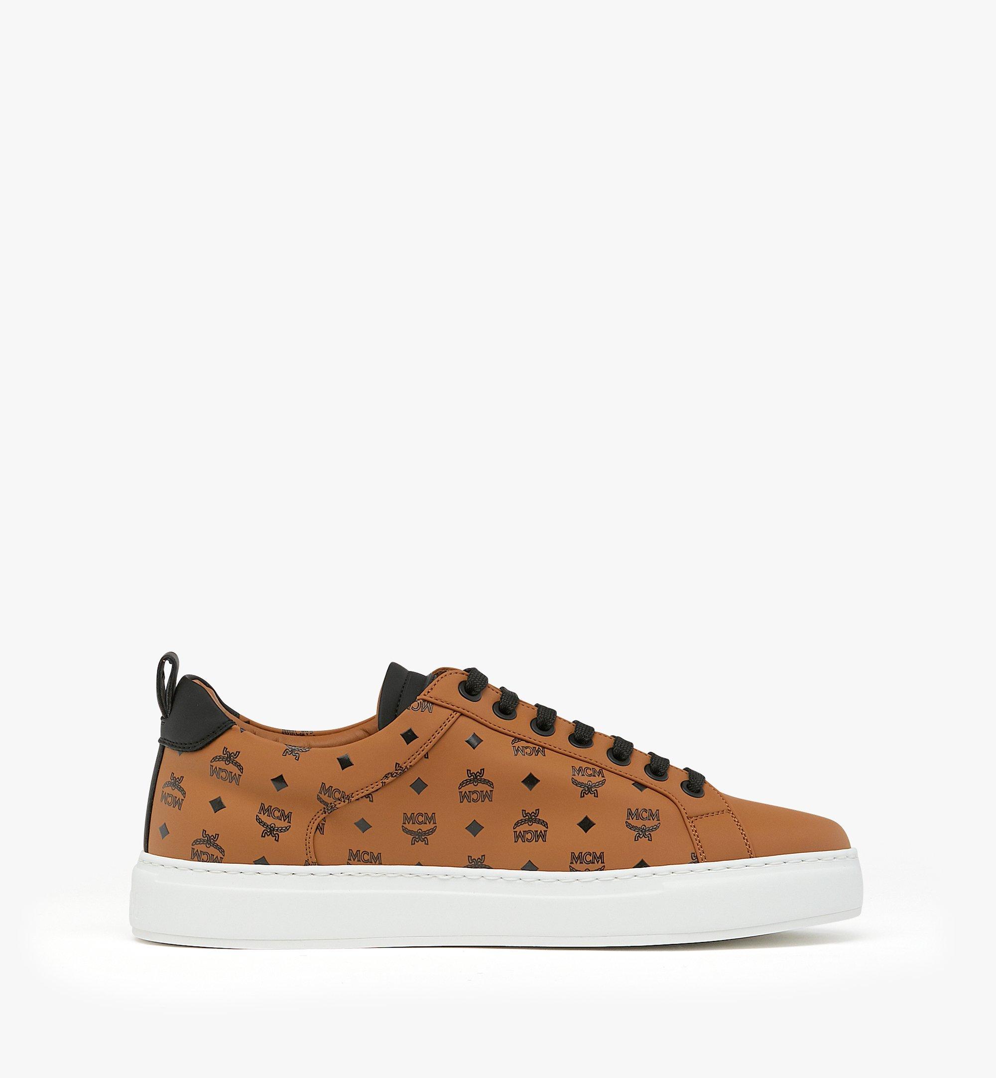 MCM Men's Low-Top Sneakers in Visetos Cognac MEX9AMM90CO042 Alternate View 1