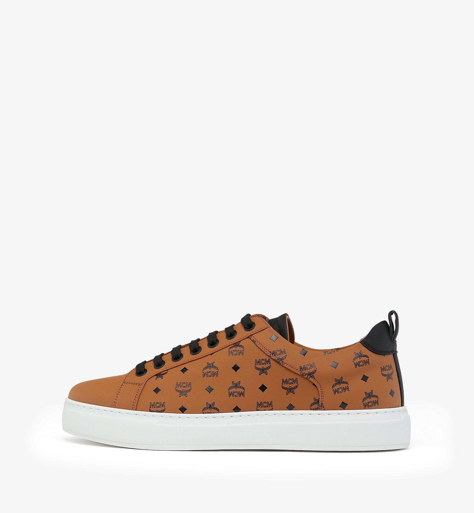 MCM Men's Low-Top Sneakers in Visetos Cognac MEX9AMM90CO042 Alternate View 2