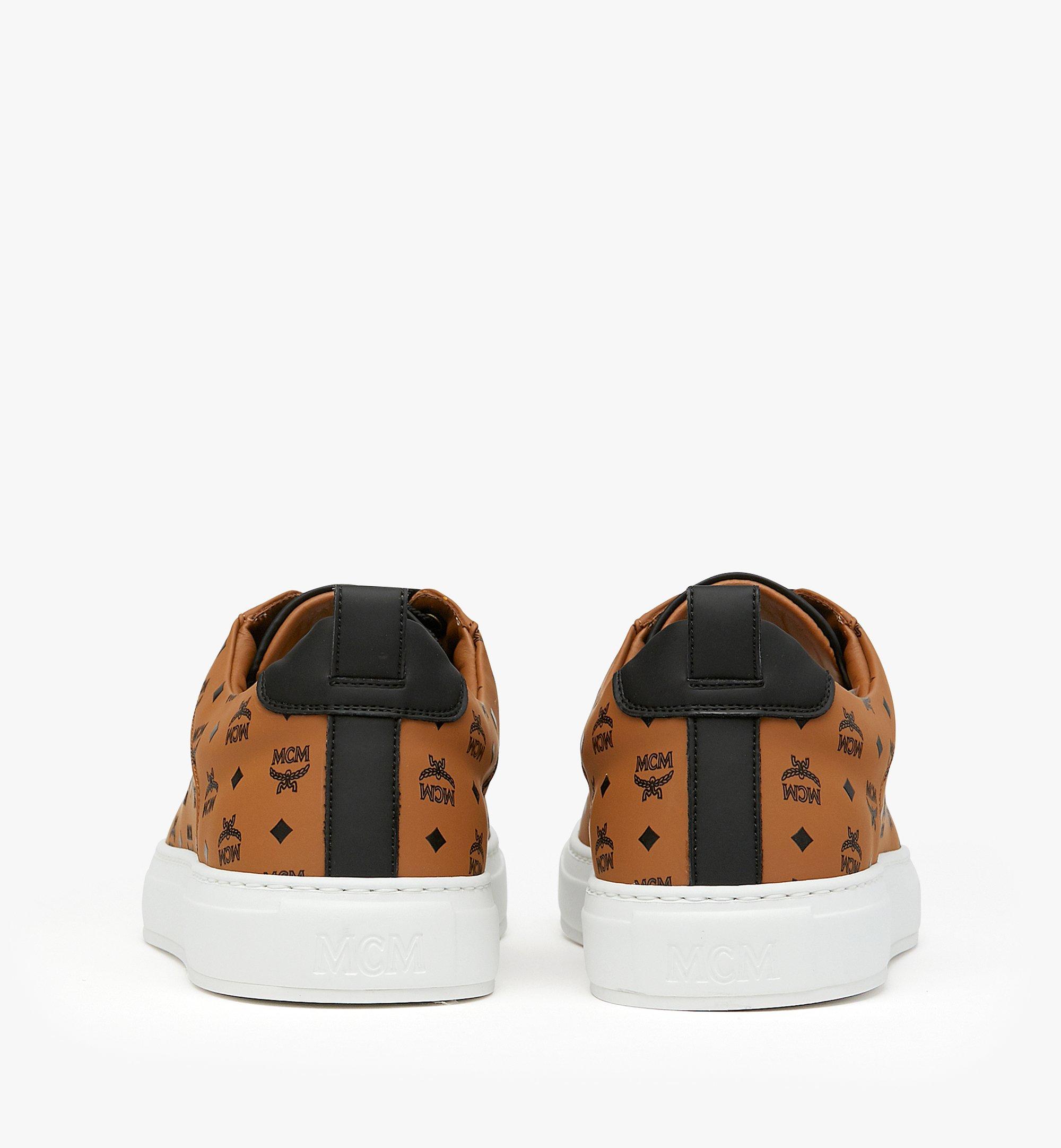 MCM Men's Low-Top Sneakers in Visetos Cognac MEX9AMM90CO042 Alternate View 3