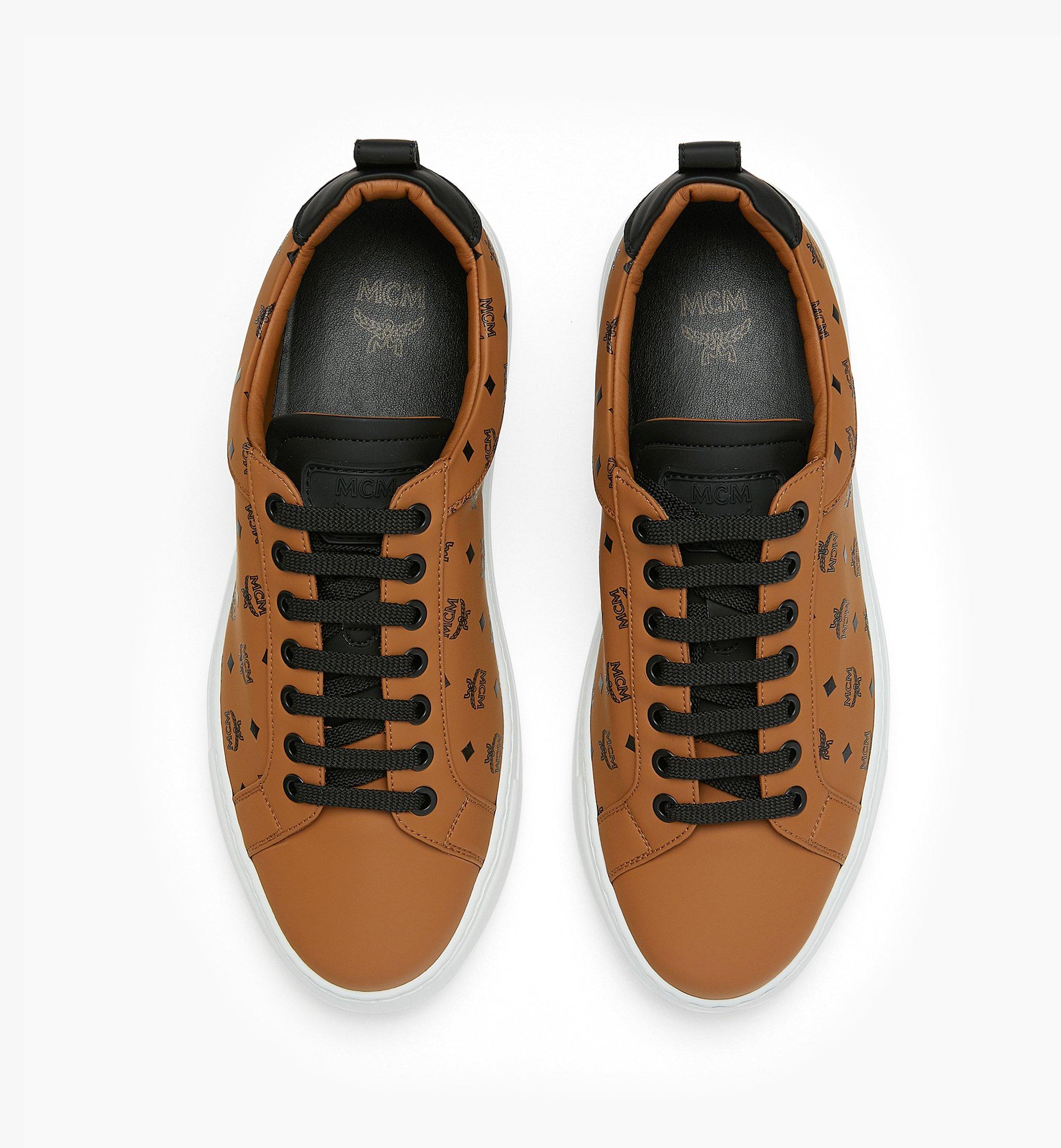 MCM Men's Low-Top Sneakers in Visetos Cognac MEX9AMM90CO042 Alternate View 4