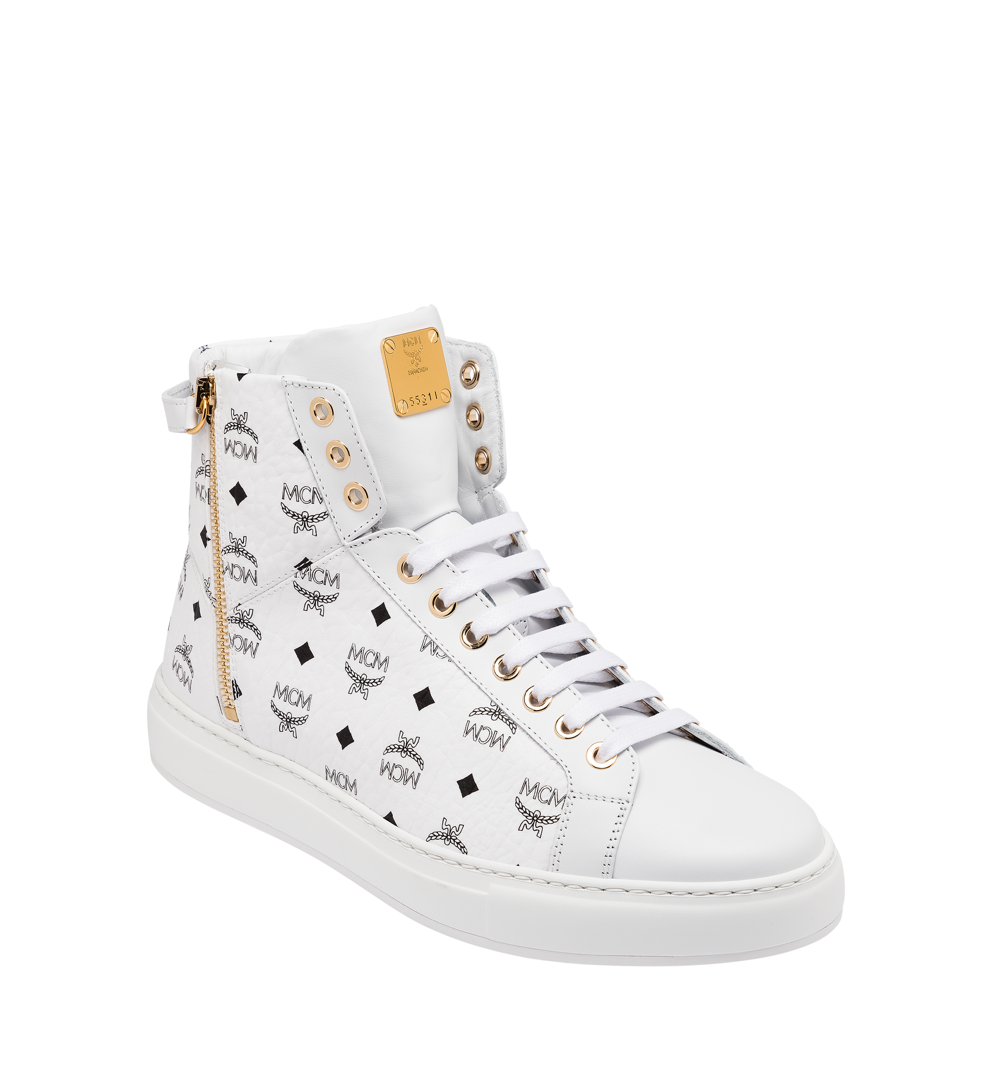 MCM Baskets montantes classiques en Visetos pour homme White MEX9SMM02WT043 Plus de photos 1