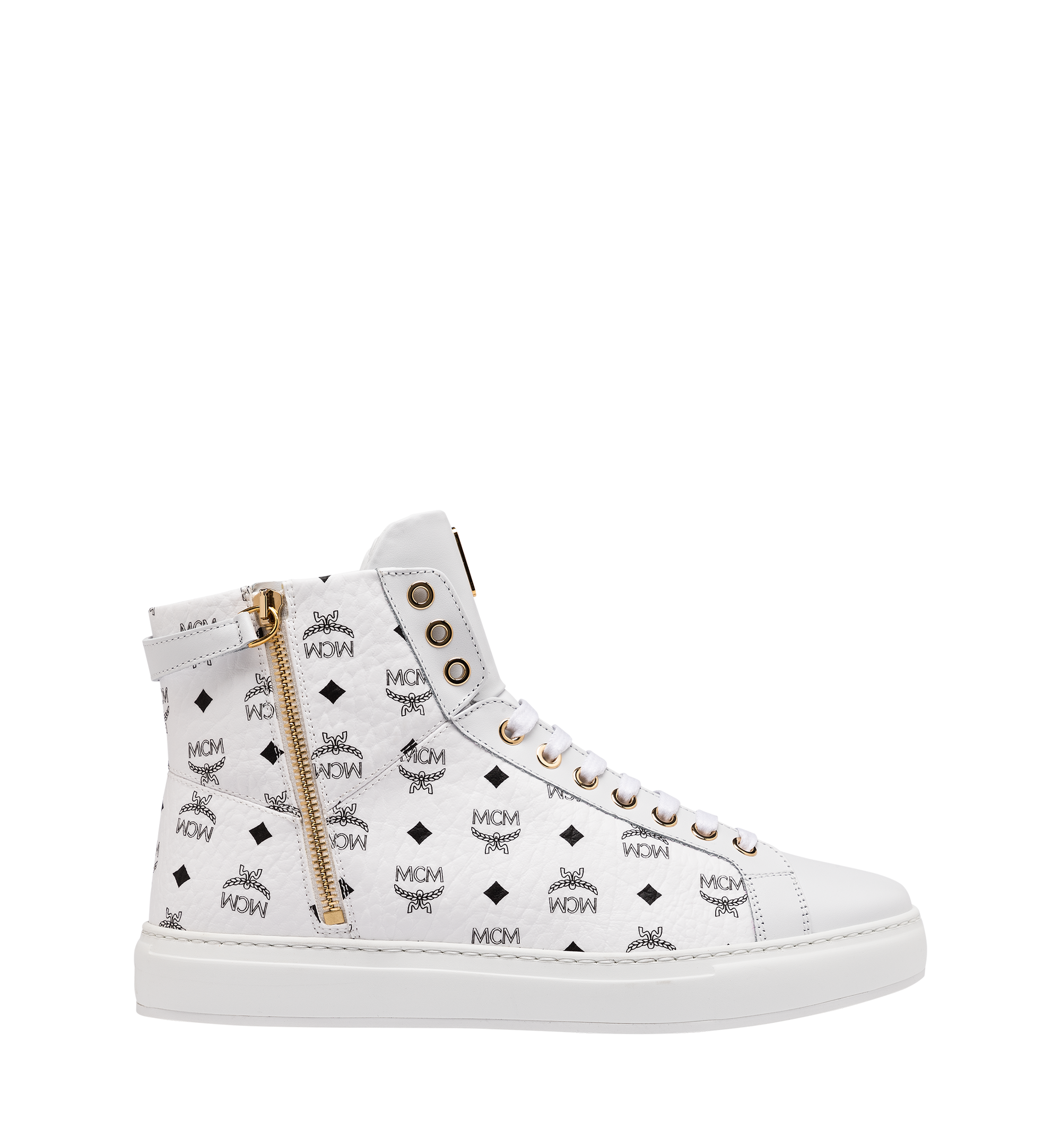 MCM Baskets montantes classiques en Visetos pour homme White MEX9SMM02WT043 Plus de photos 1