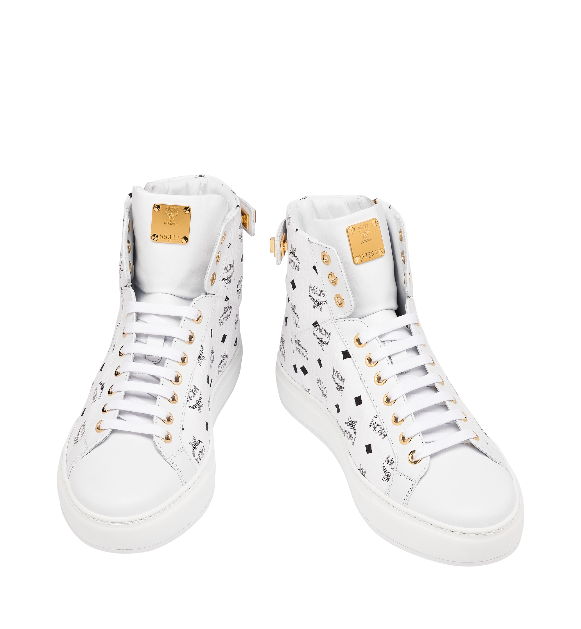 MCM Baskets montantes classiques en Visetos pour homme White MEX9SMM02WT043 Plus de photos 3