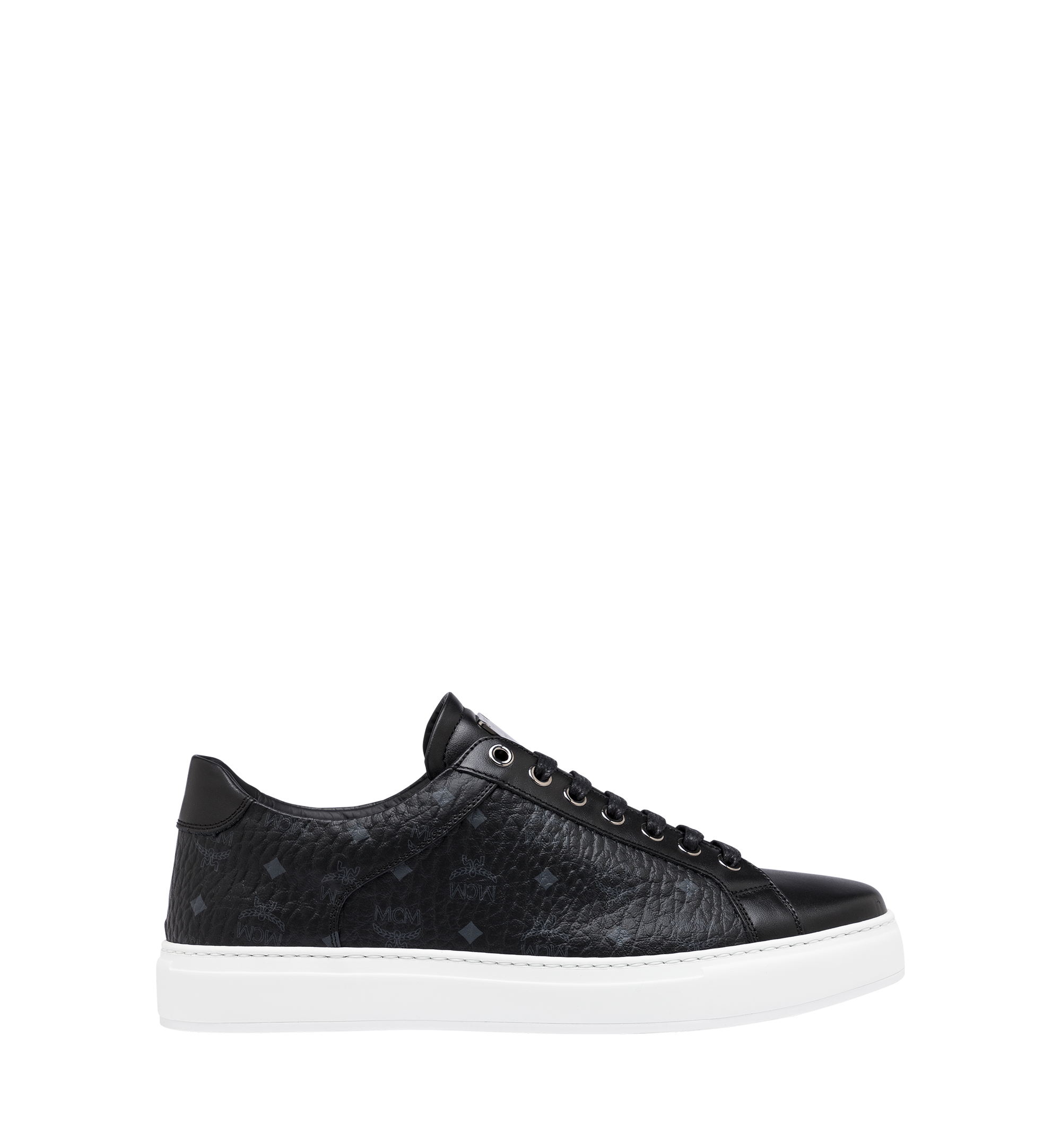 44 It Men S Classic Low Top Sneakers In Visetos Black Mcm Tw