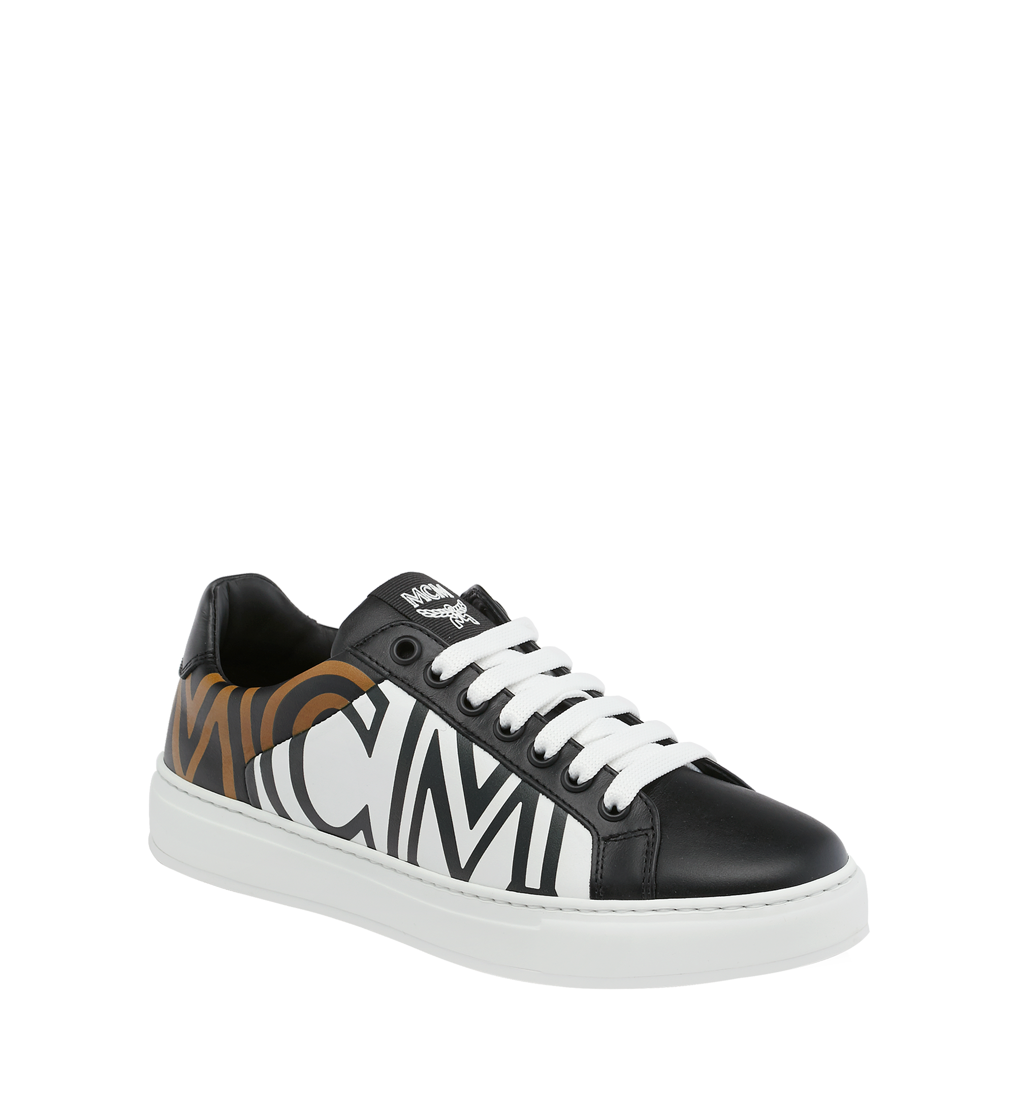 MCM Baskets basses en cuir à logo MCM pour homme Black MEX9SMM17BK043 Plus de photos 1