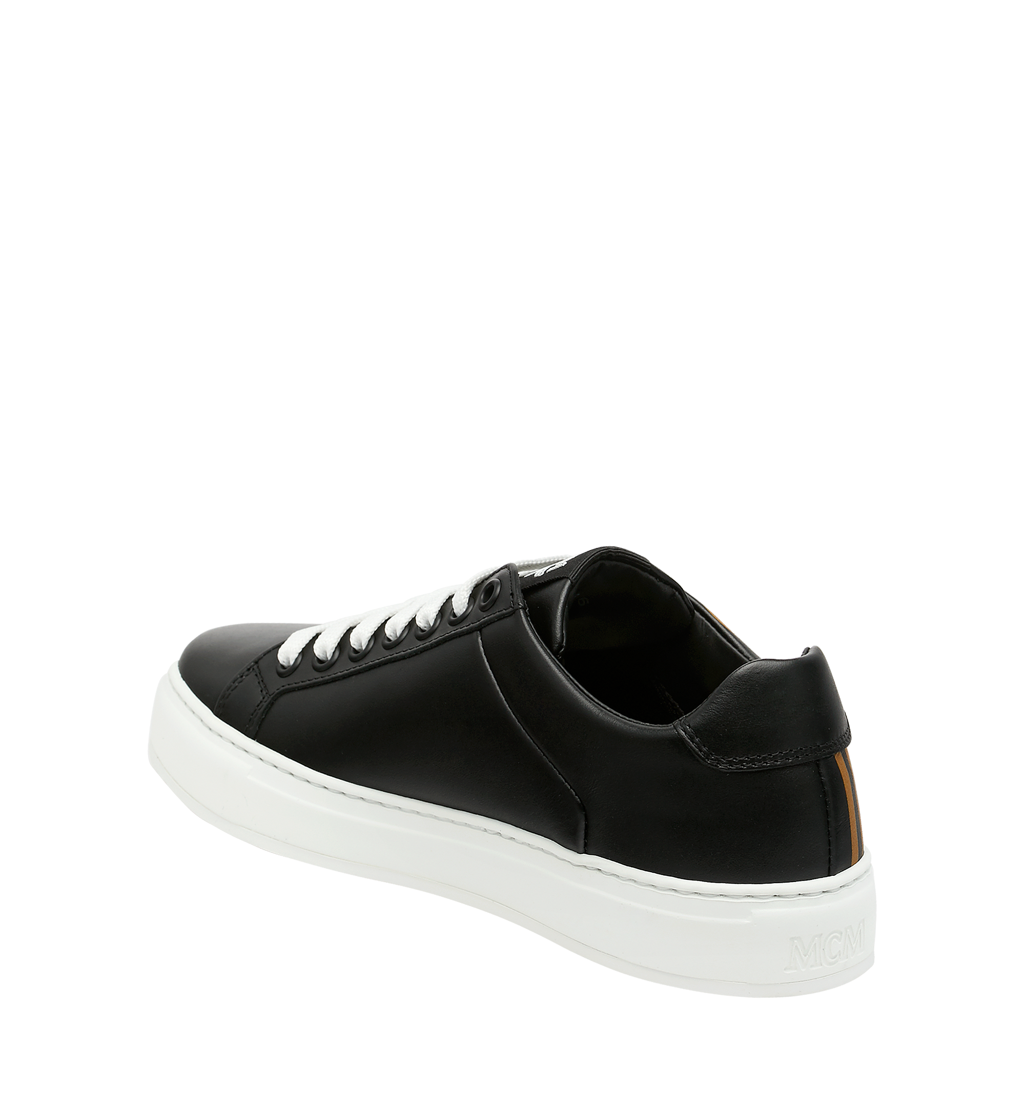 MCM Baskets basses en cuir à logo MCM pour homme Black MEX9SMM17BK043 Plus de photos 2