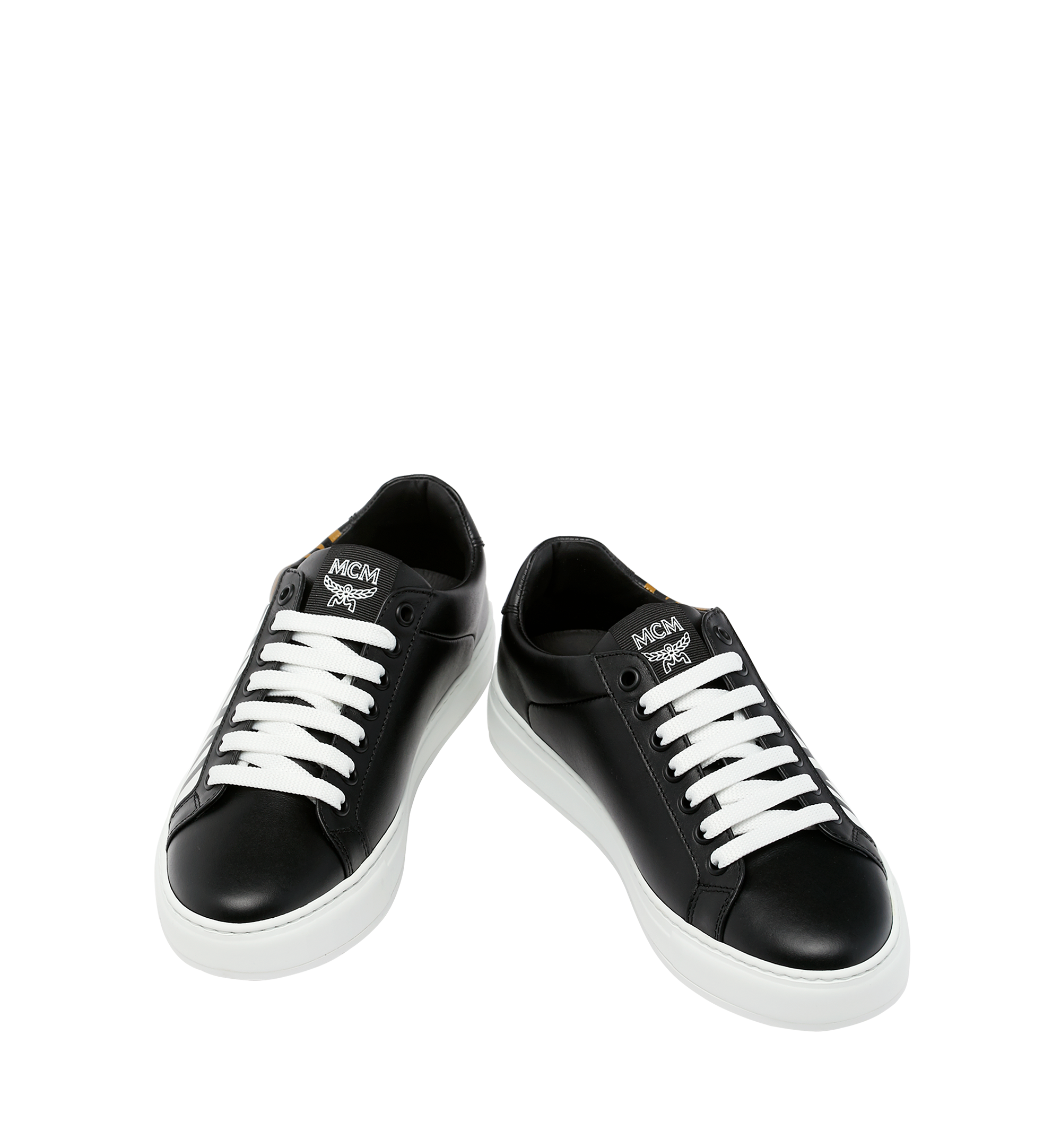 MCM Baskets basses en cuir à logo MCM pour homme Black MEX9SMM17BK043 Plus de photos 3