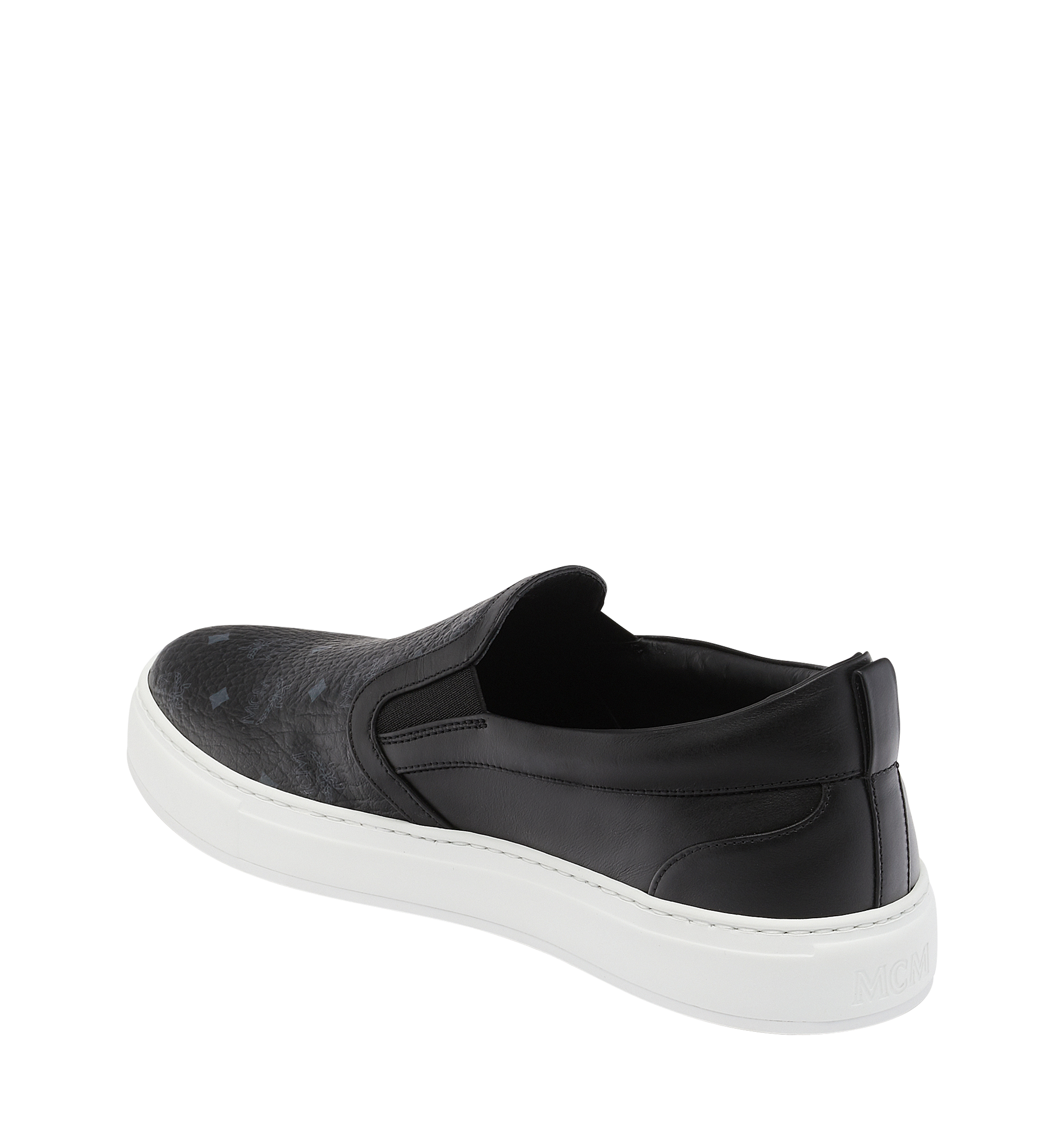 43 IT Men's Slip On Sneakers in Visetos Black | MCM ®US