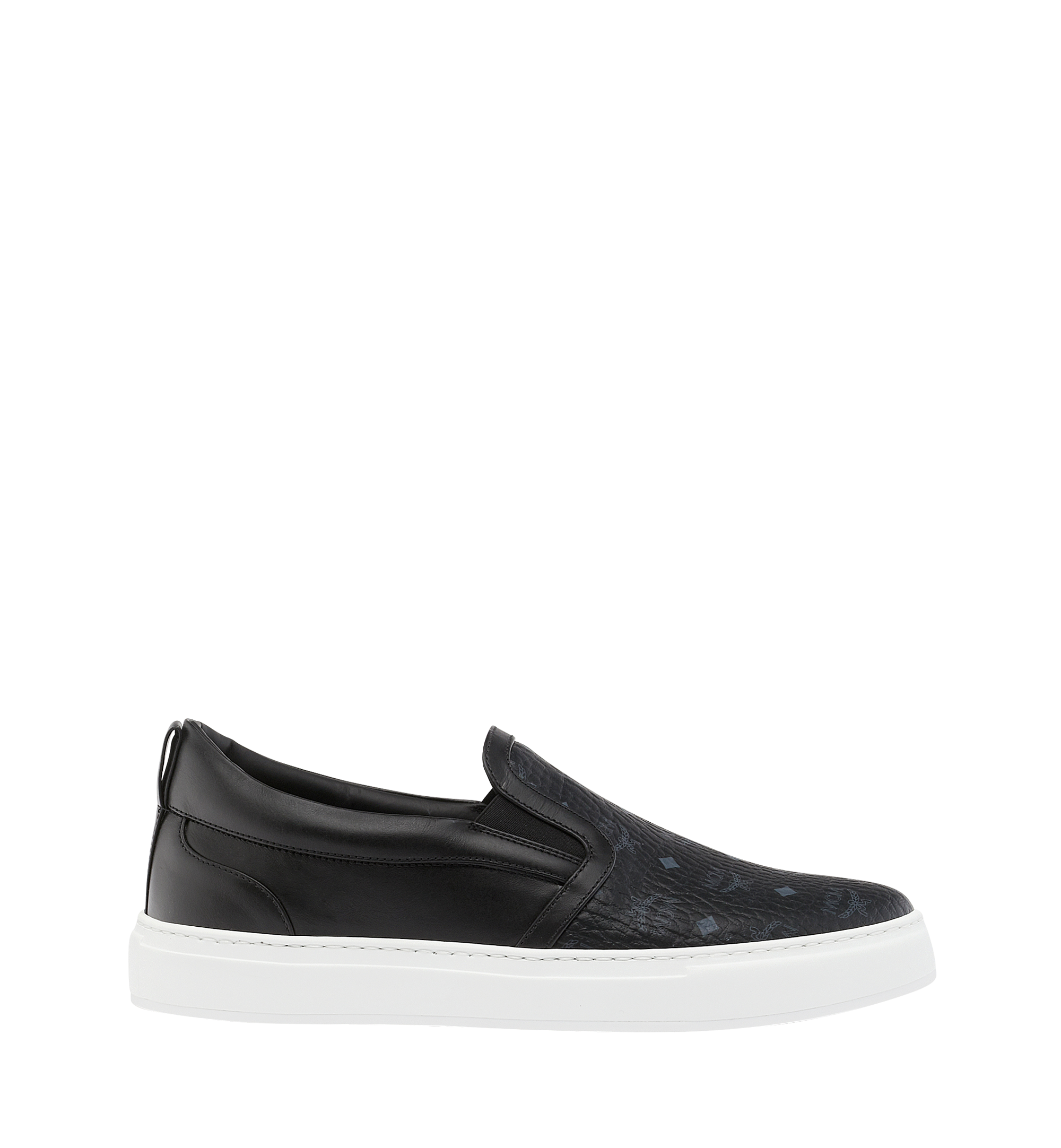 43 IT Men's Slip On Sneakers in Visetos Black | MCM ®US