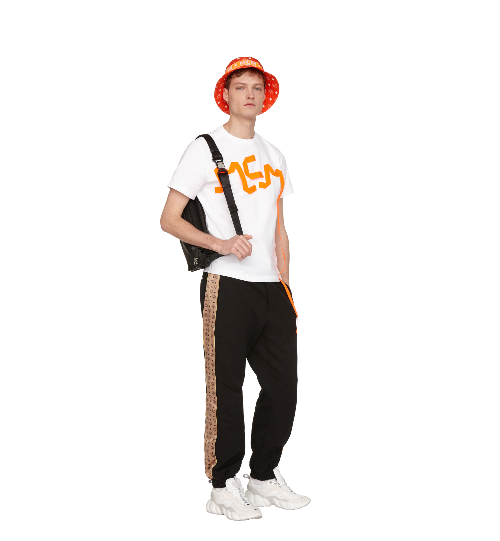 MCM Baskets basses Himmel en daim pour homme White MEX9SNX04WT042 Plus de photos 2