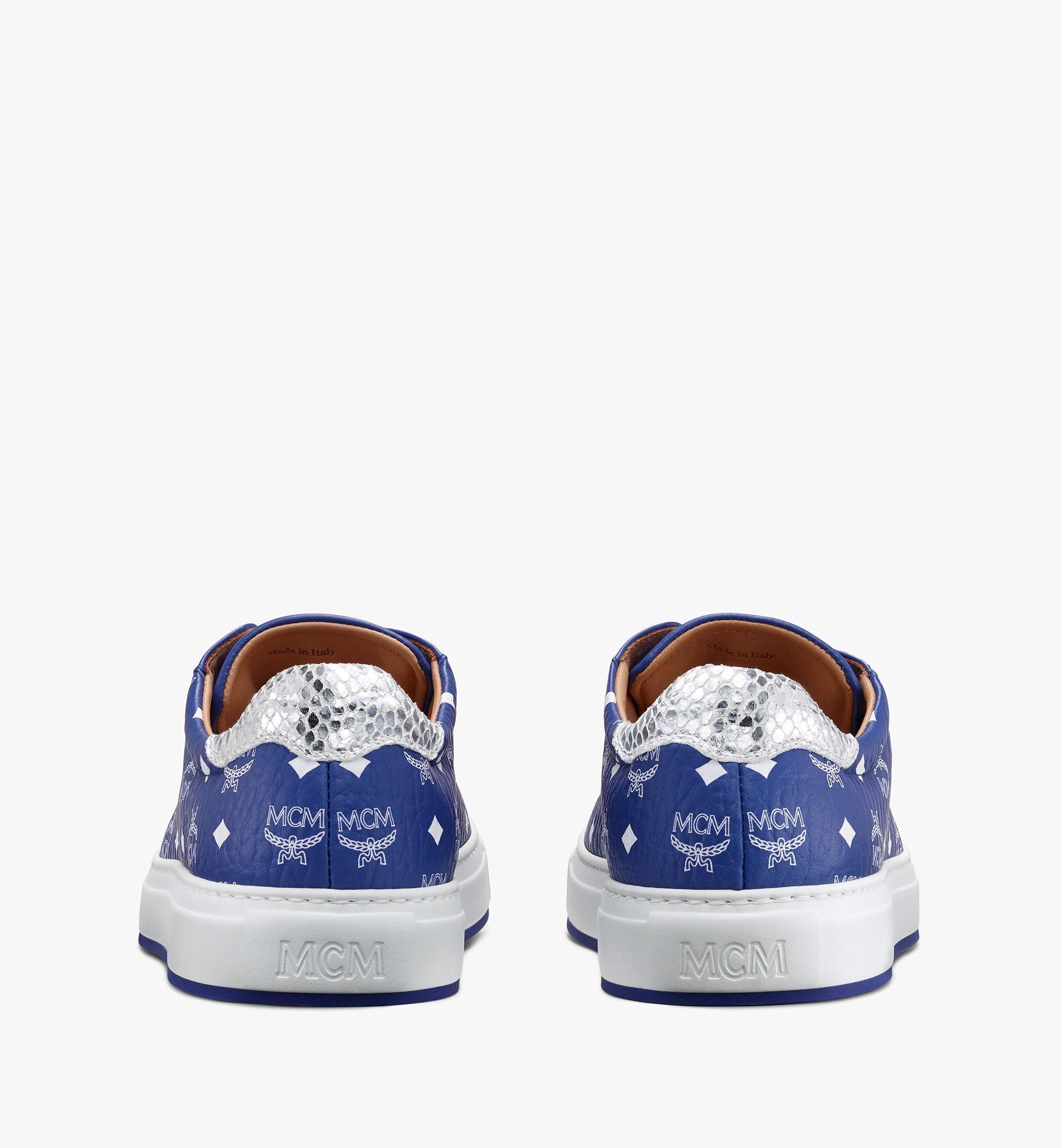 Mcm Women's Monogram Low Top Sneakers - Blue - Size 37