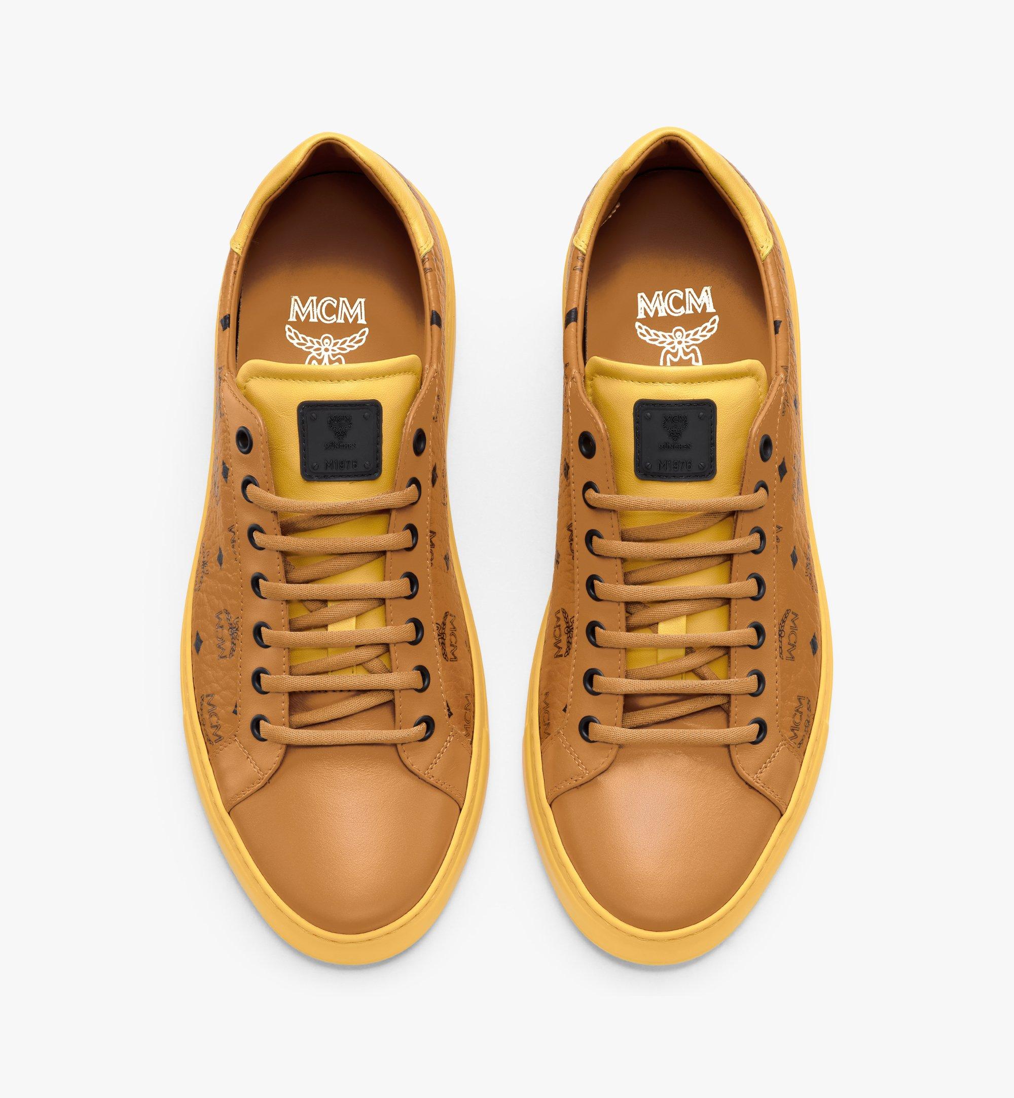 43 IT Men's Classic Low-Top Sneakers in Visetos Cognac | MCM ®US