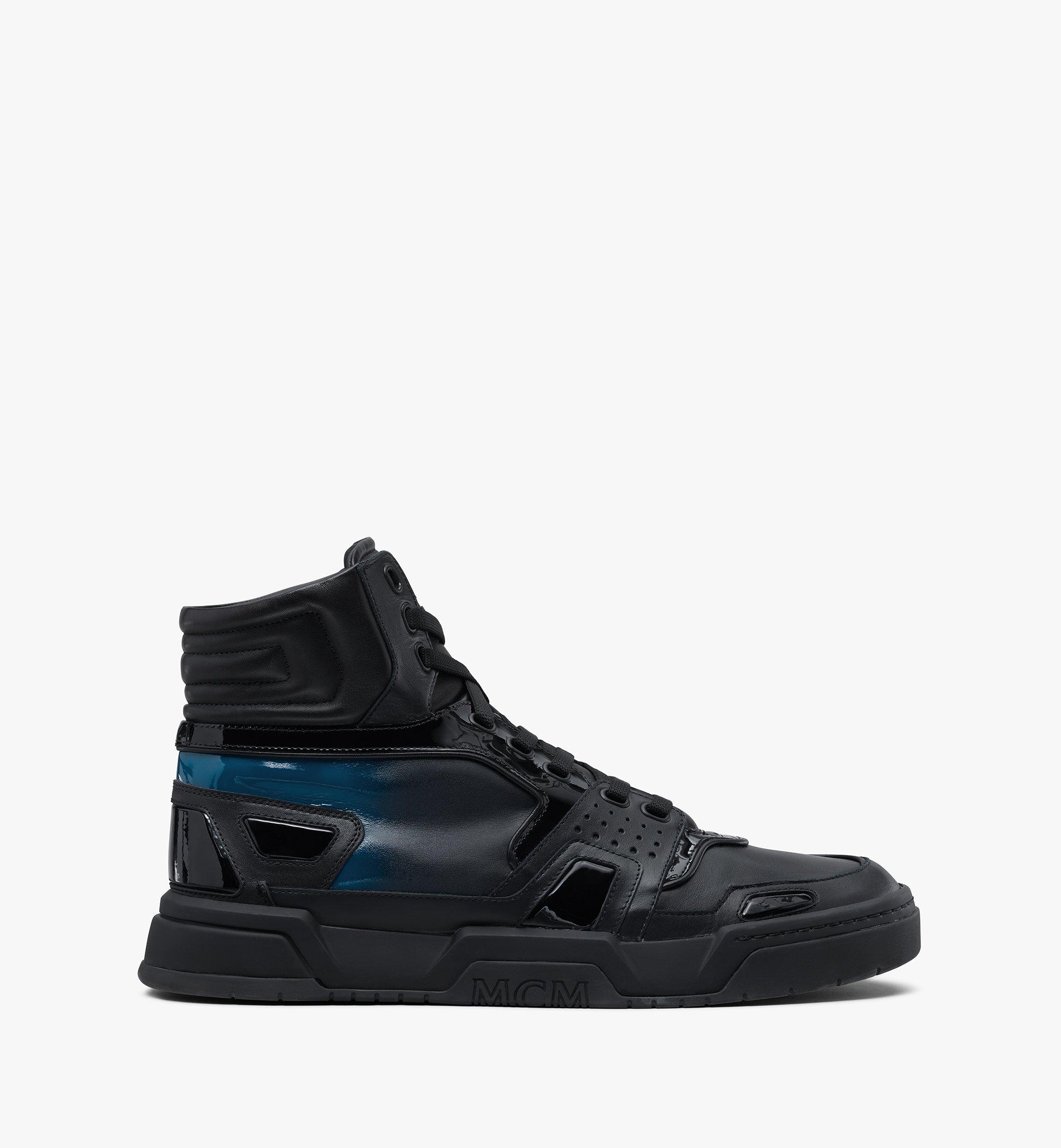 MCM Men's Skyward High-Top Sneakers in Color Fade Leather Black MEXASMM32BK042 Alternate View 1