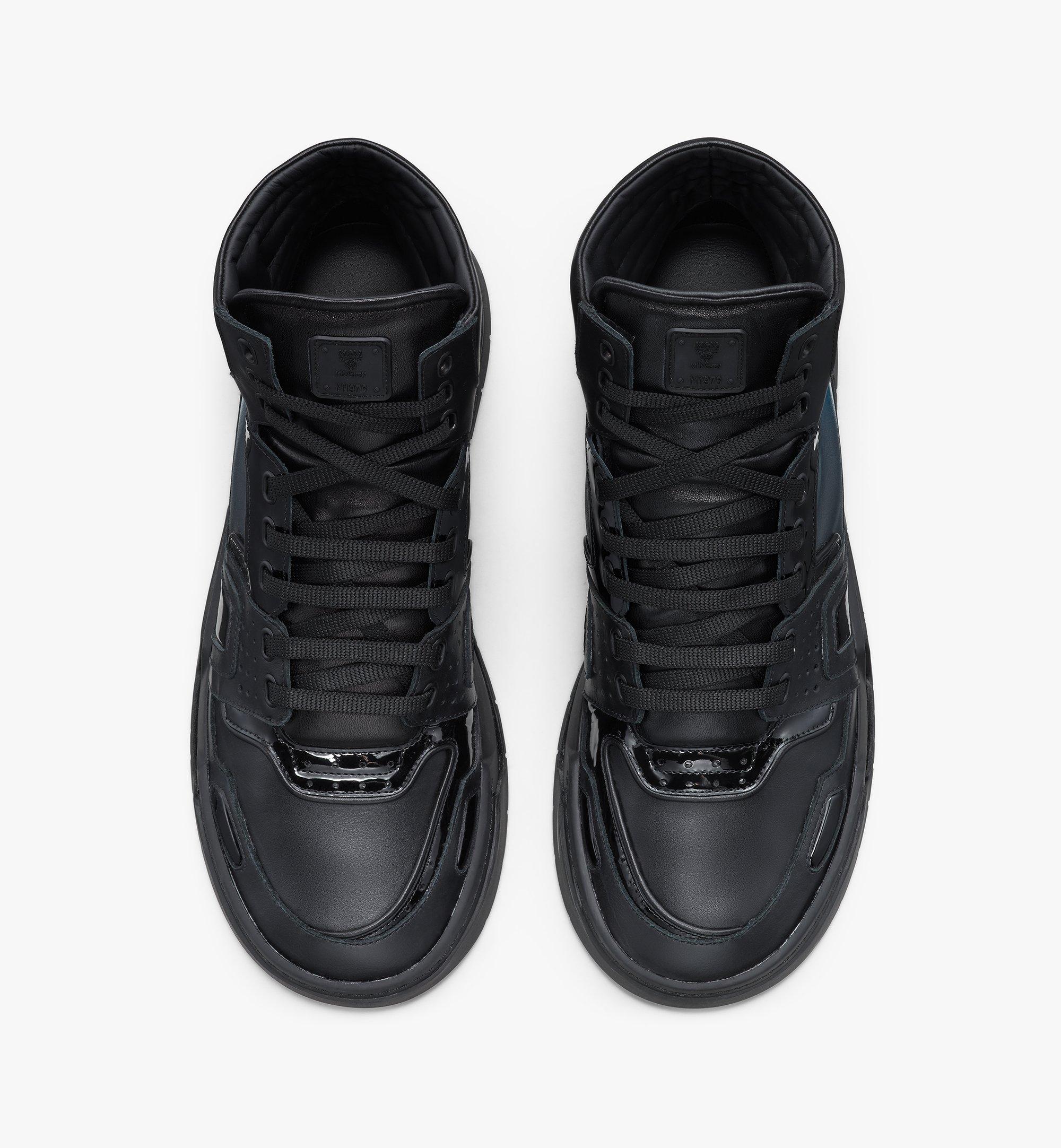 MCM Men's Skyward High-Top Sneakers in Color Fade Leather Black MEXASMM32BK042 Alternate View 4