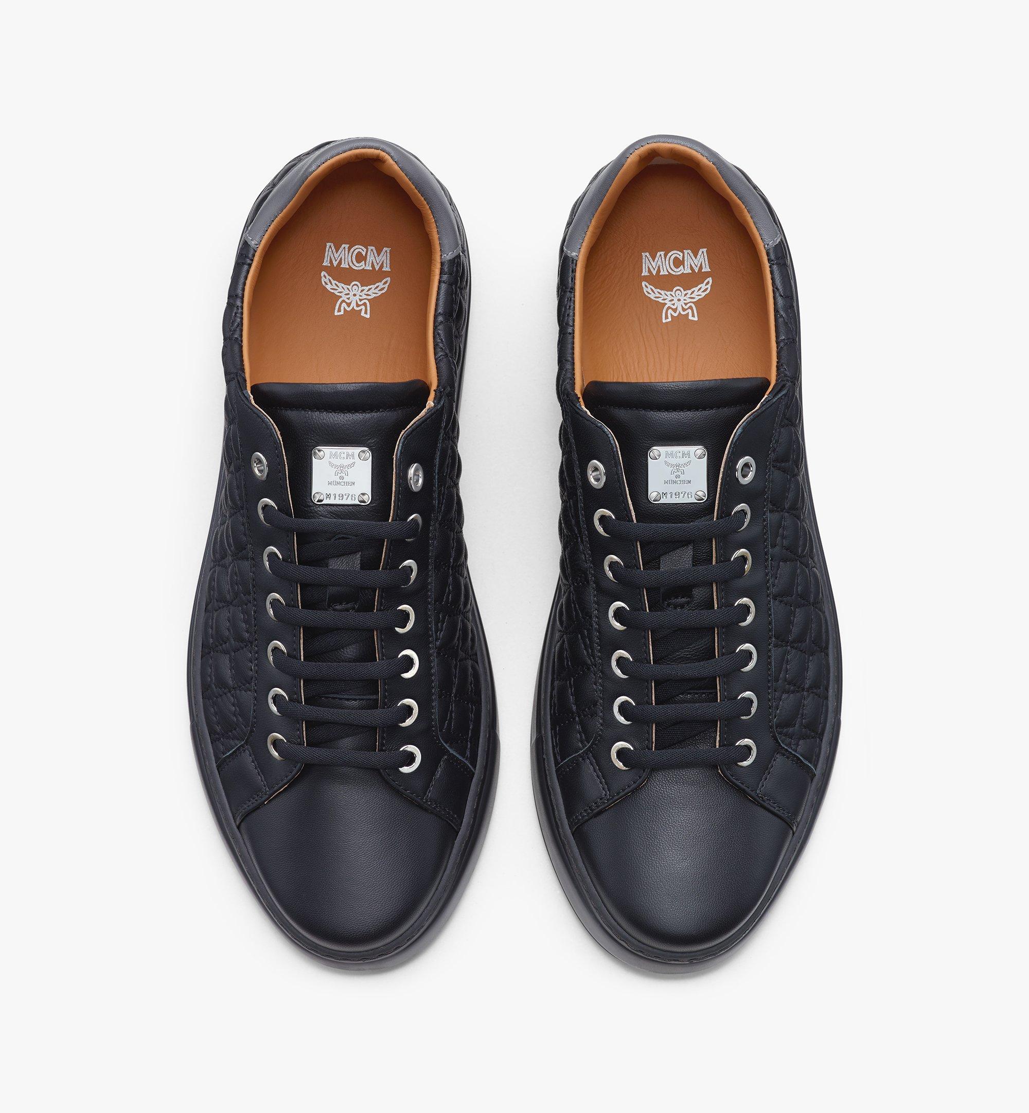 MCM Men's Classic Low-Top Sneakers in Quilted Leather Black MEXASSE01BK042 Alternate View 4