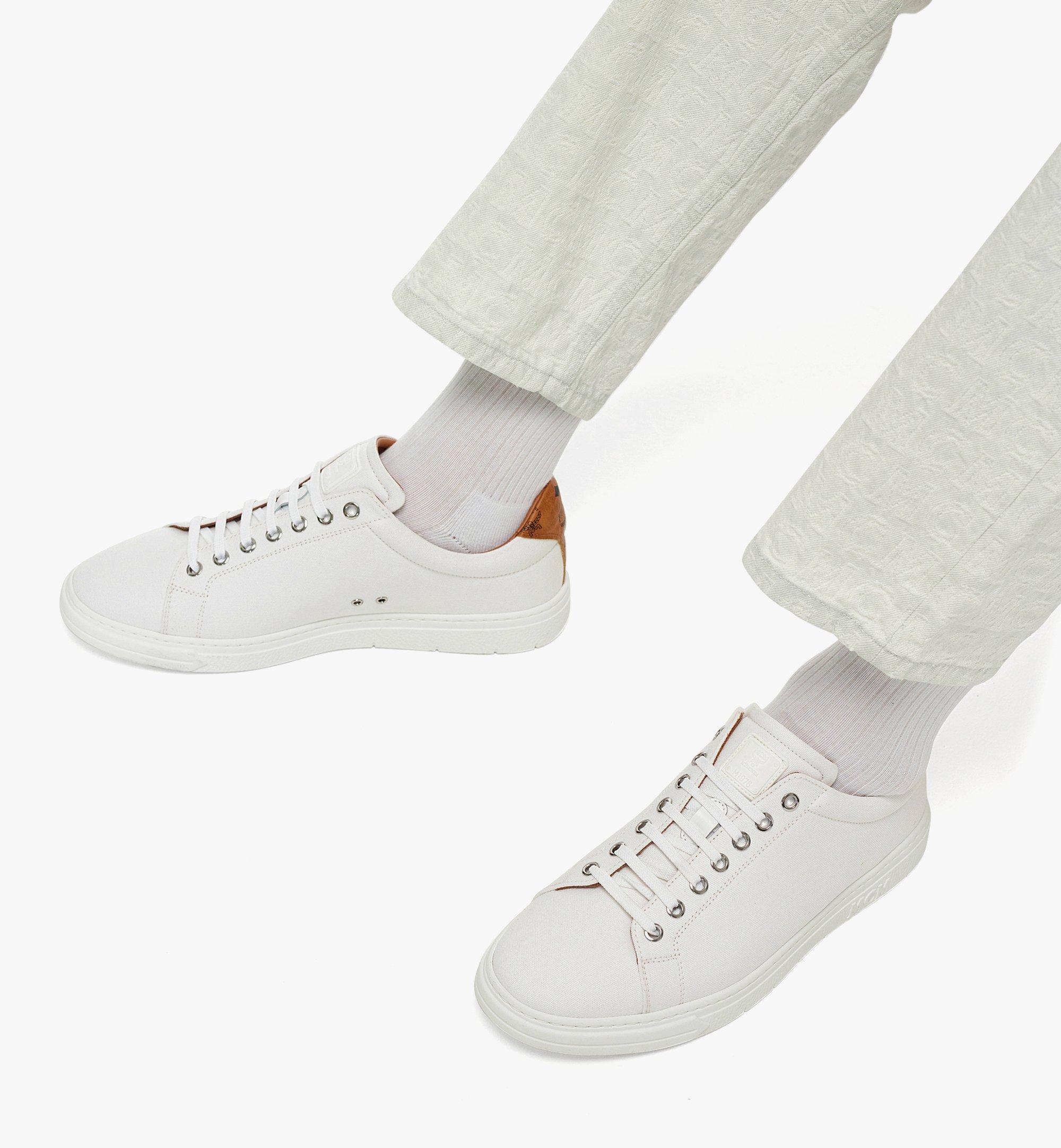 MCM Men’s MCM Essentials Terrain Lo Sneakers in Organic Cotton Canvas White MEXBABC02WT040 Alternate View 2