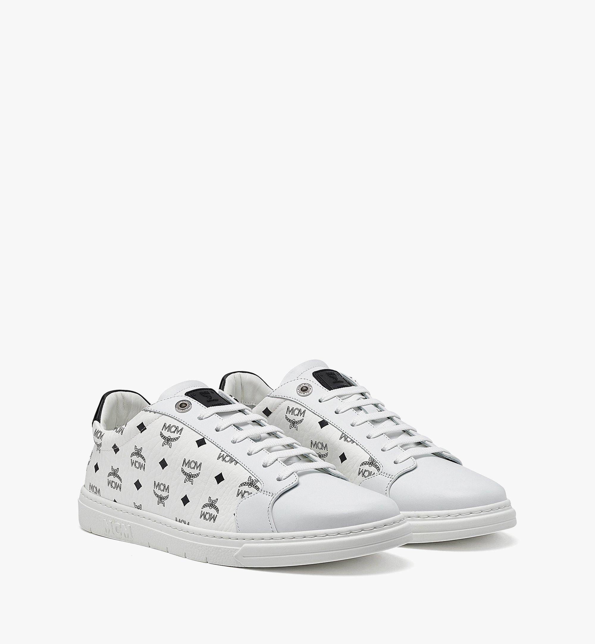 Mcm Terrain Lo Sneakers In Visetos In White