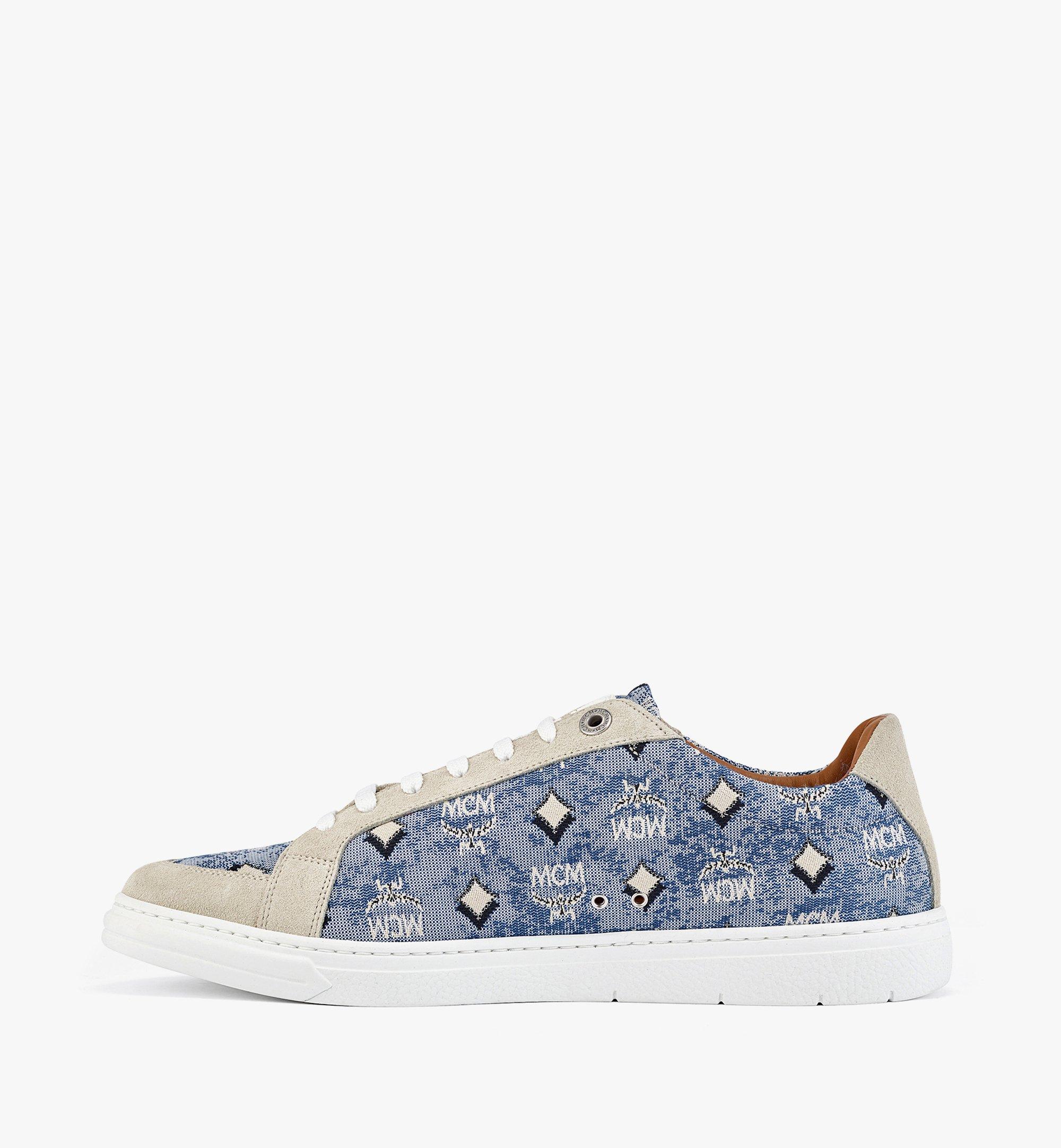 MCM Men’s Terrain Lo Sneakers in Vintage Monogram Jacquard Blue MEXBATQ01LU040 Alternate View 1