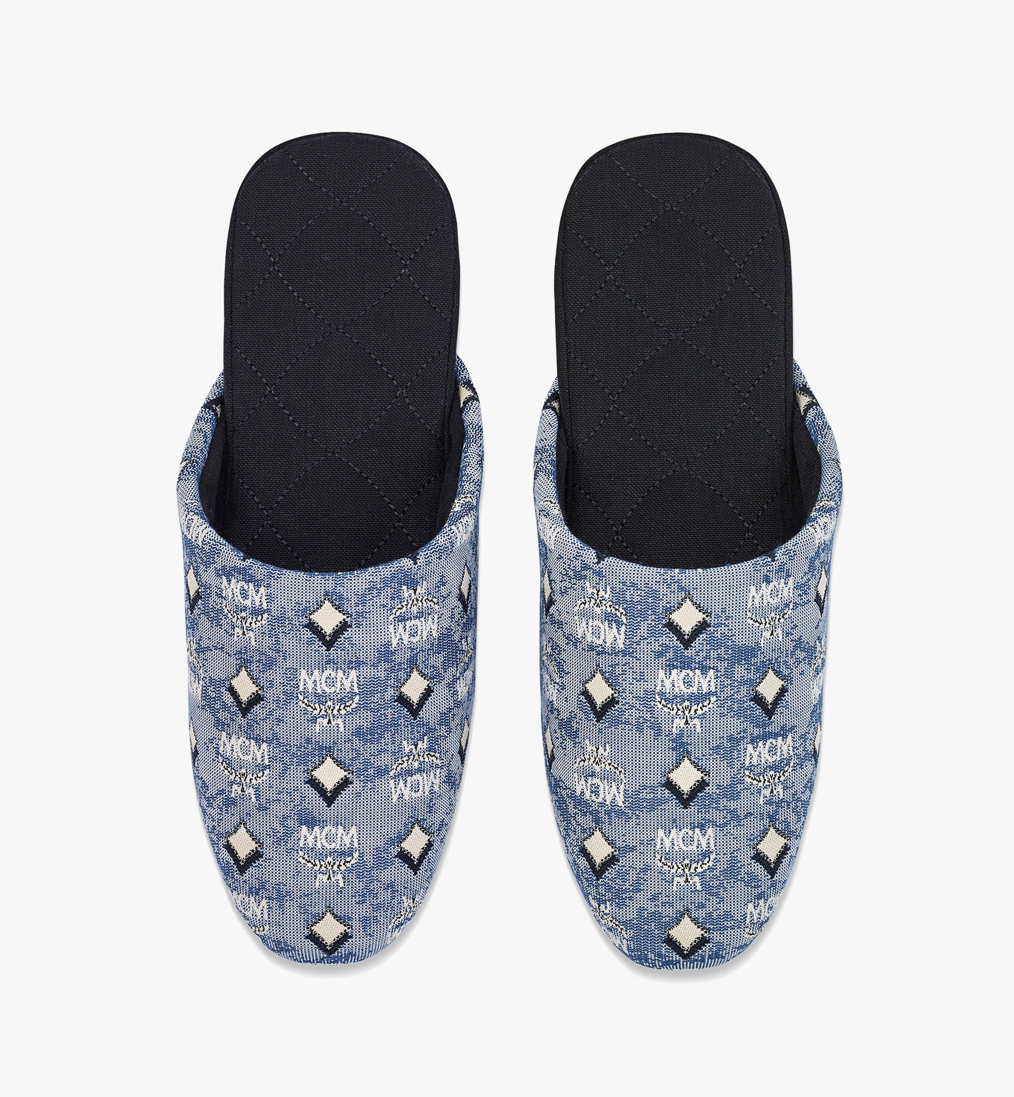 MCM Women’s Slippers in Vintage Monogram Jacquard Blue MEXBATQ02LU0SM Alternate View 4