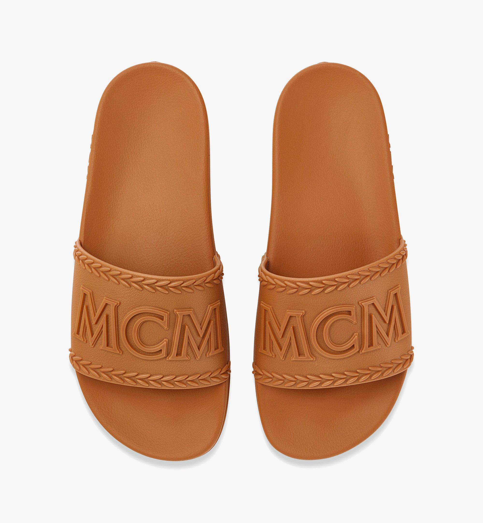 41 IT Big Logo Rubber Slides Cognac | MCM ®CA