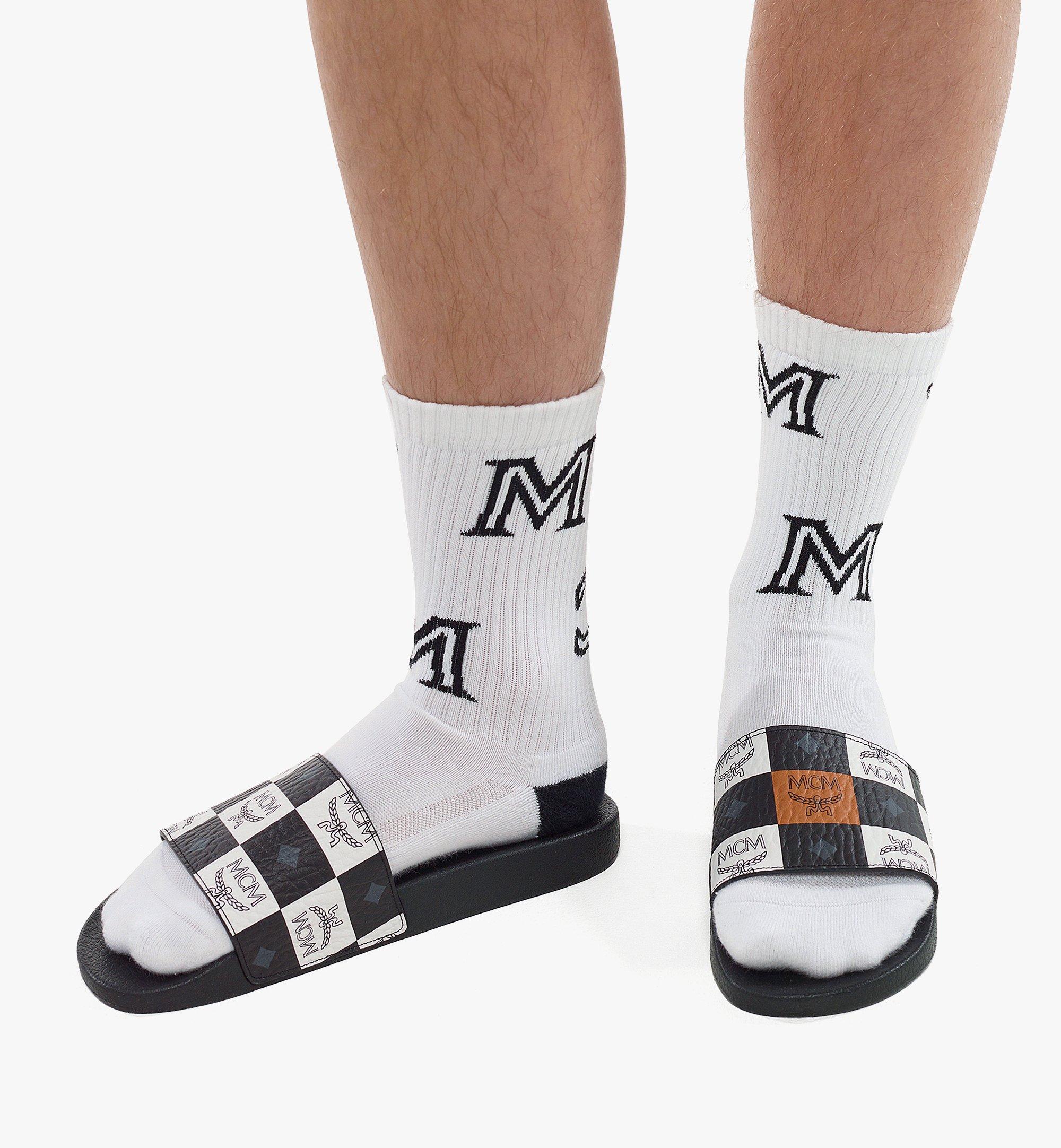 MCM Checkerboard Visetos Slides Black MEXCAMM10BW042 Alternate View 2