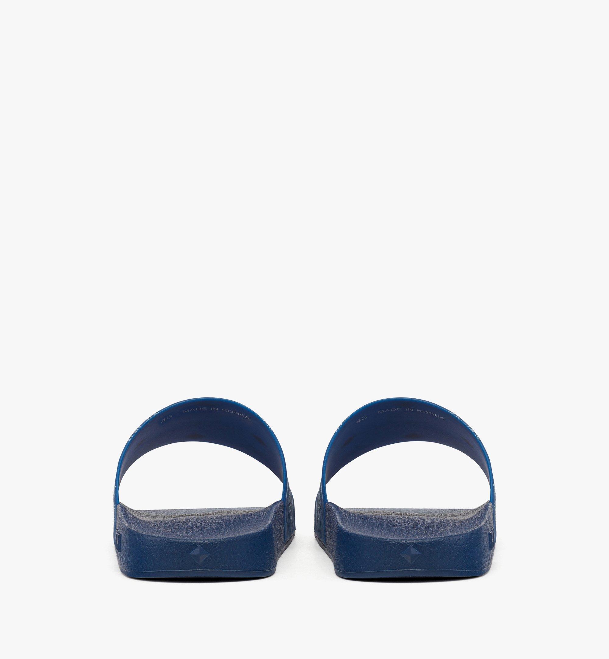 MCM Monogram Print Rubber Slides Blue MEXCAMM171F046 Plus de photos 2
