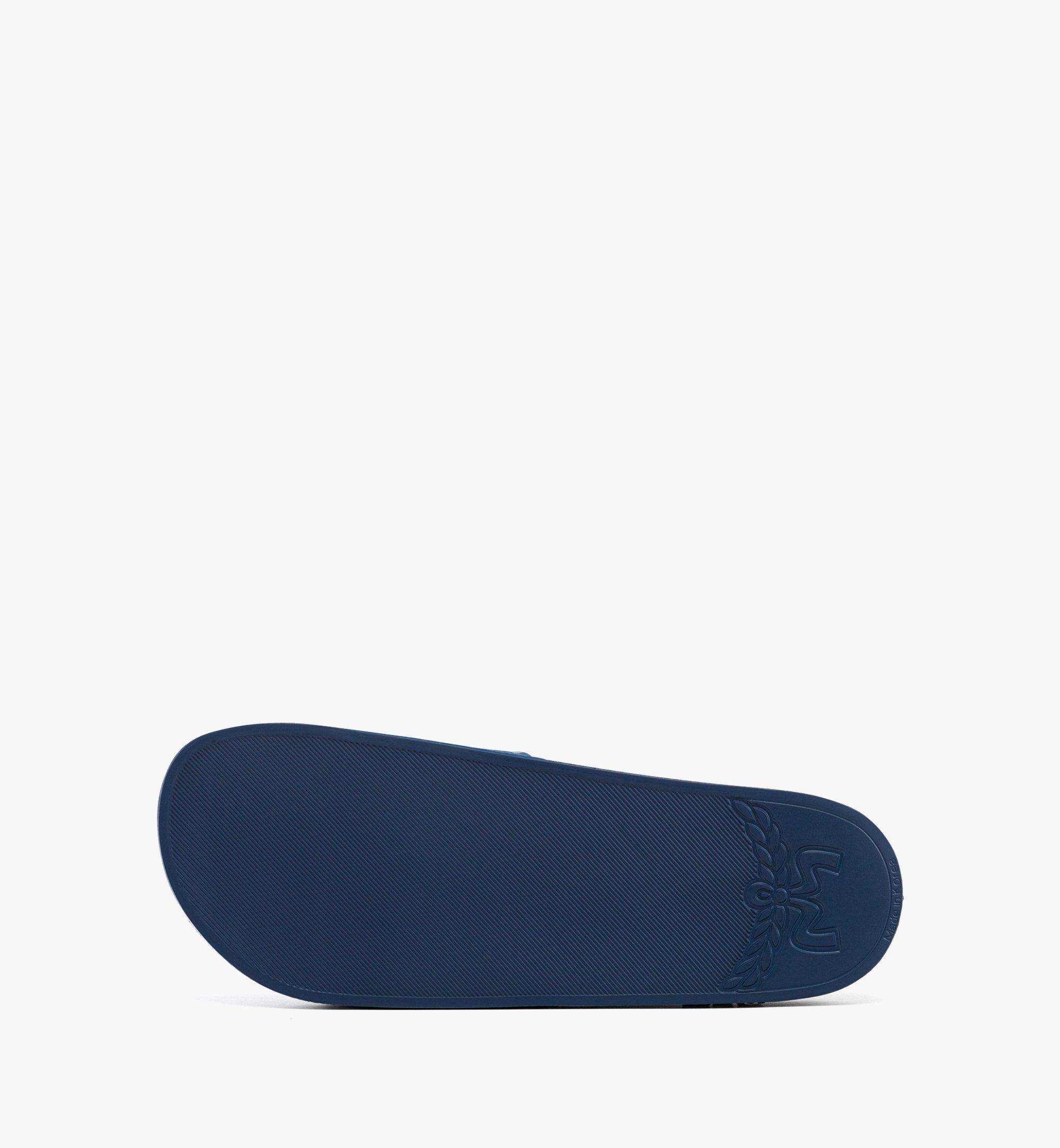 MCM Monogram Print Rubber Slides Blue MEXCAMM171F046 Plus de photos 3