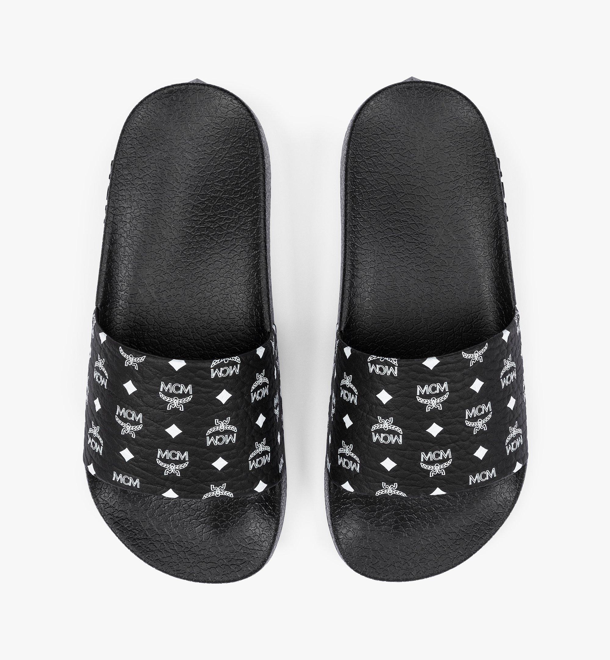 41 IT / M Monogram Print Rubber Slides Black | MCM ®US