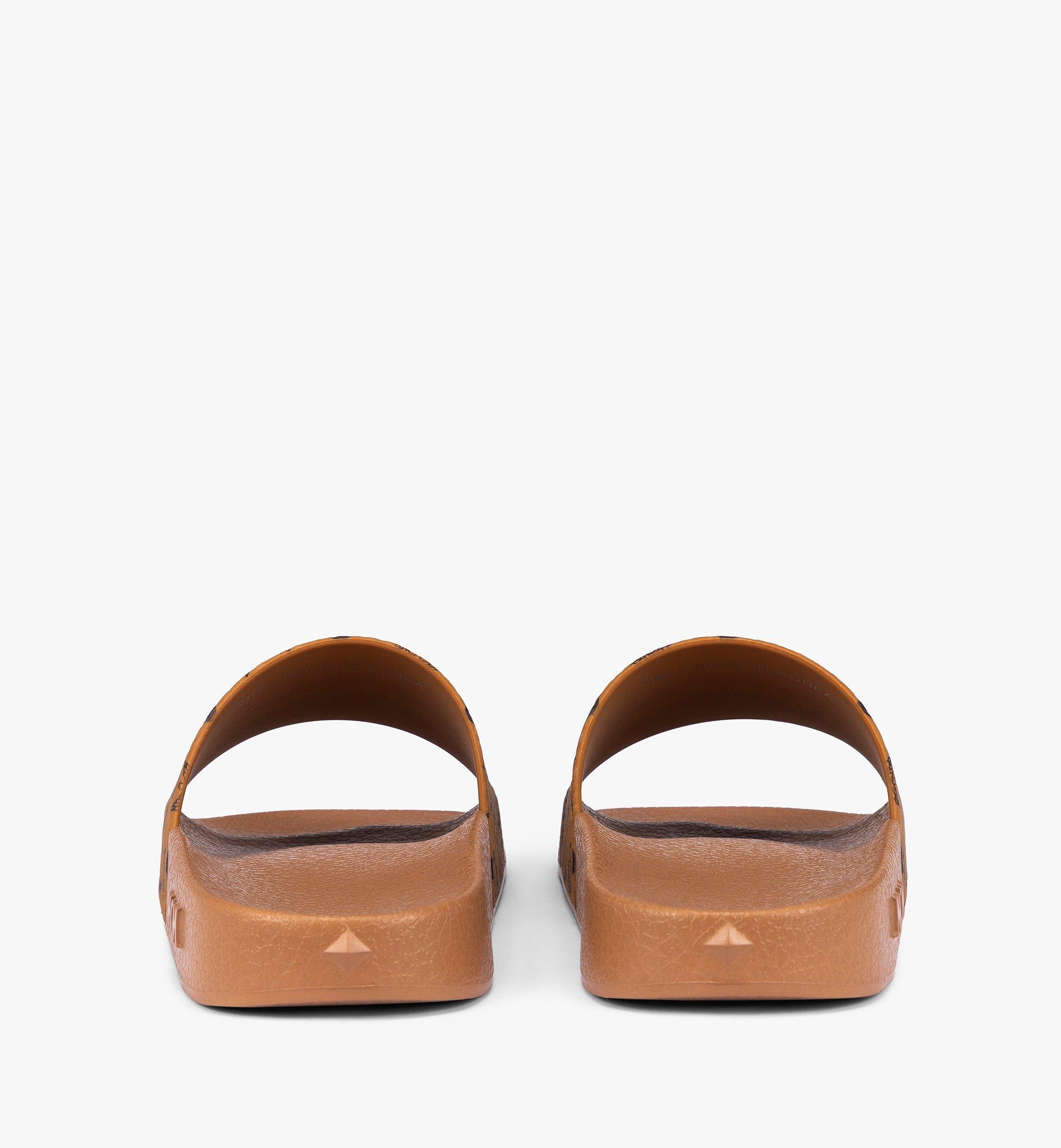 43 IT / M Monogram Print Rubber Slides Cognac | MCM ®US