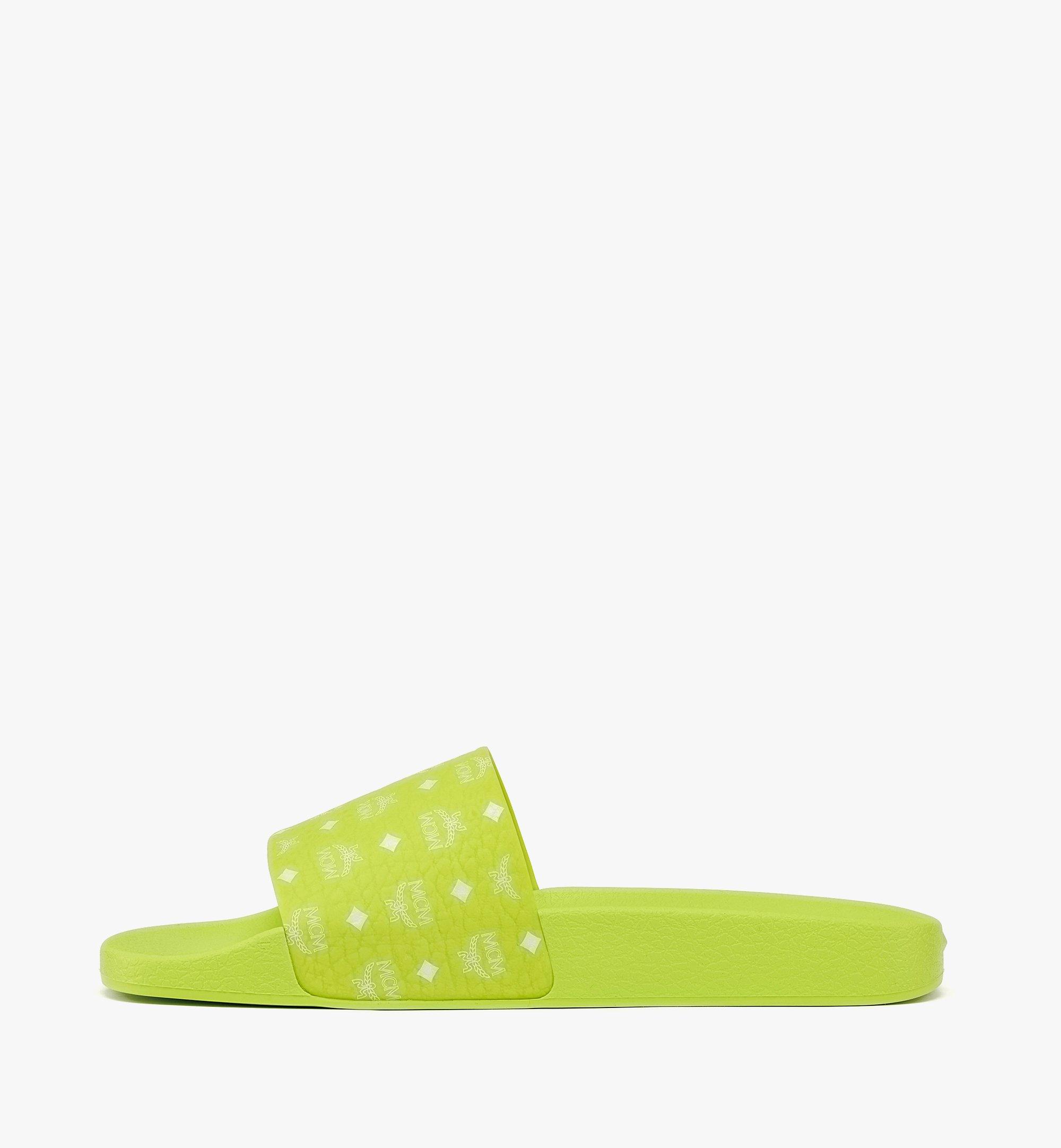 MCM Monogram Print Rubber Slides Green MEXCAMM17J7043 ほかの角度から見る 1