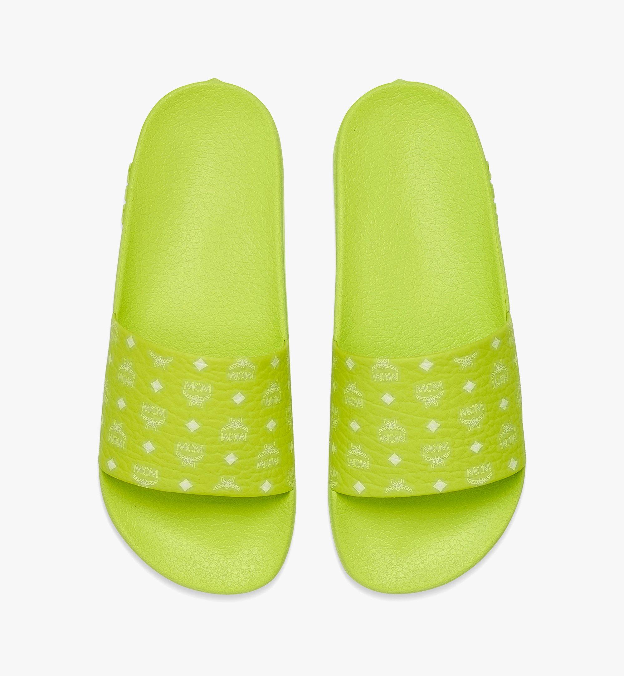 MCM Monogram Print Rubber Slides Green MEXCAMM17J7043 ほかの角度から見る 3