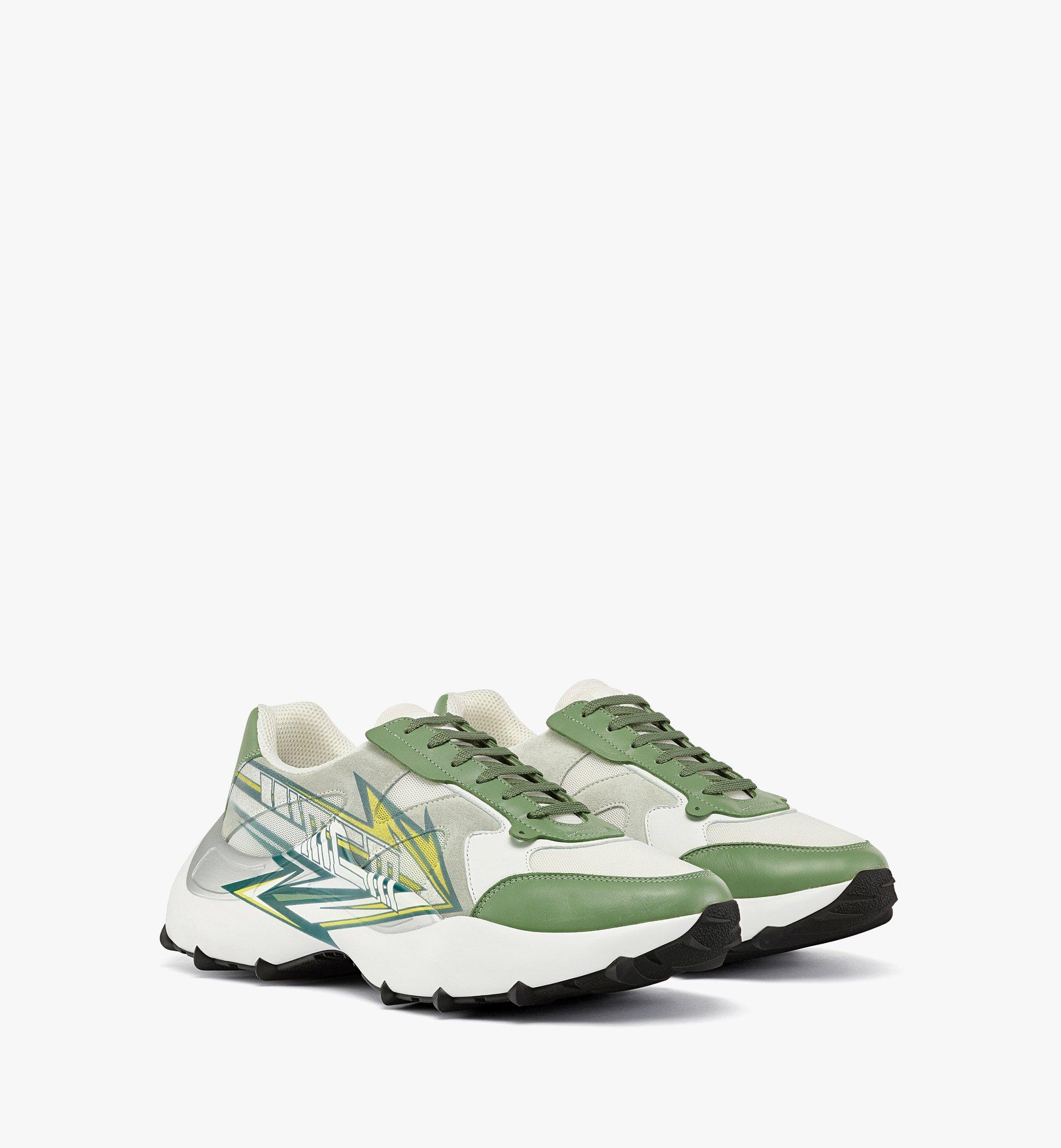 44 IT / M Skystream Sneakers in MCMotor Leather Green | MCM ®CN