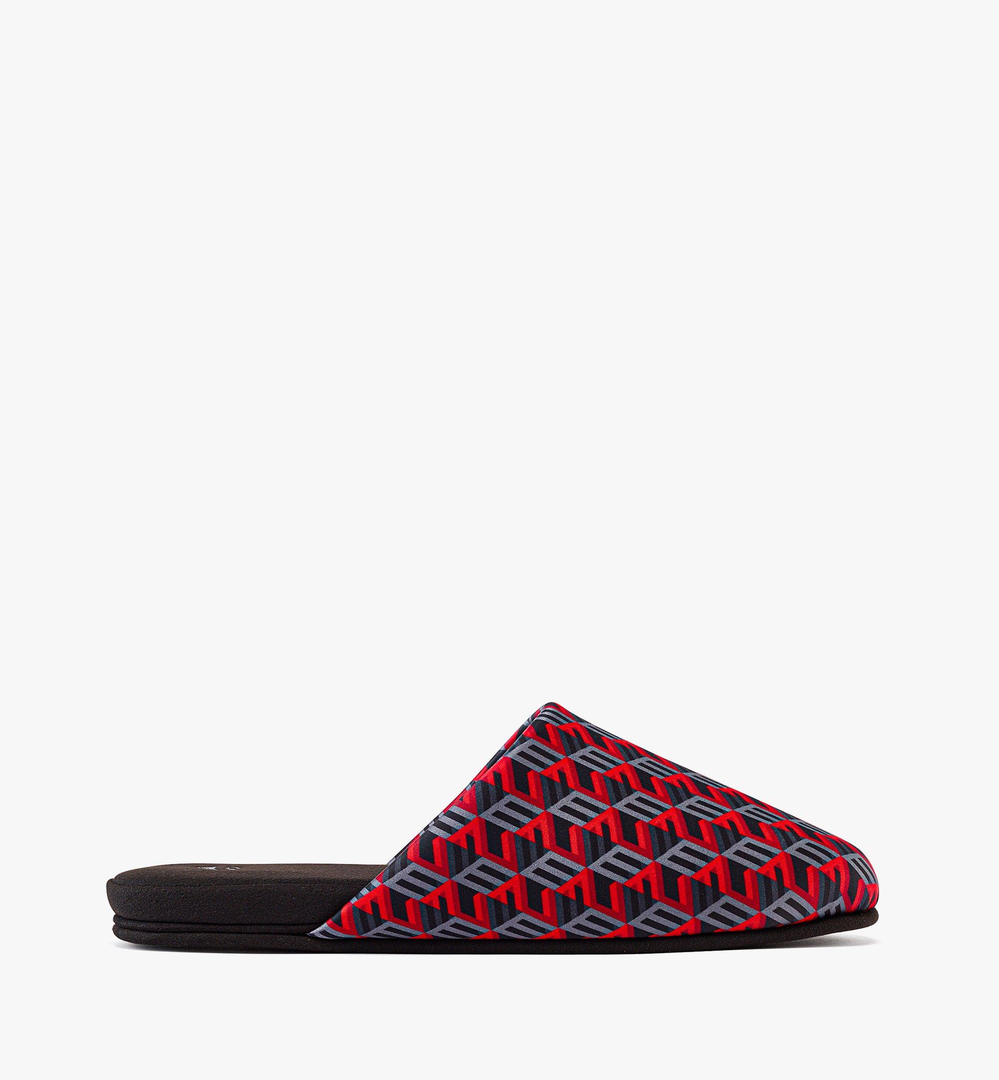 MCM House Slippers in Holiday Cubic Monogram Jacquard Red MEXCSCK11R000M Alternate View 3