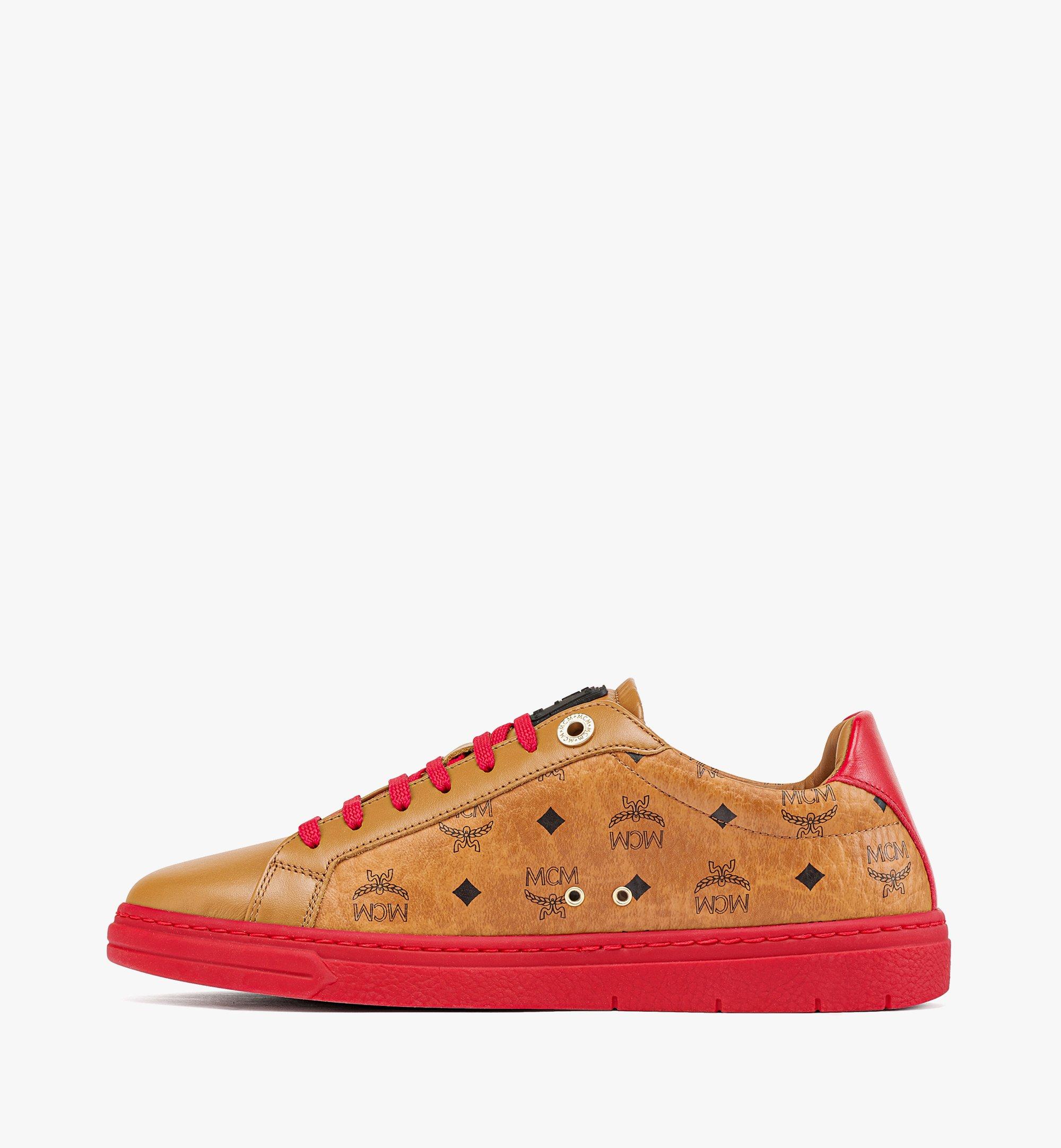 MCM Color Block Terrain Lo Sneakers in Visetos Red MEXCSMM02R0046 Alternate View 1