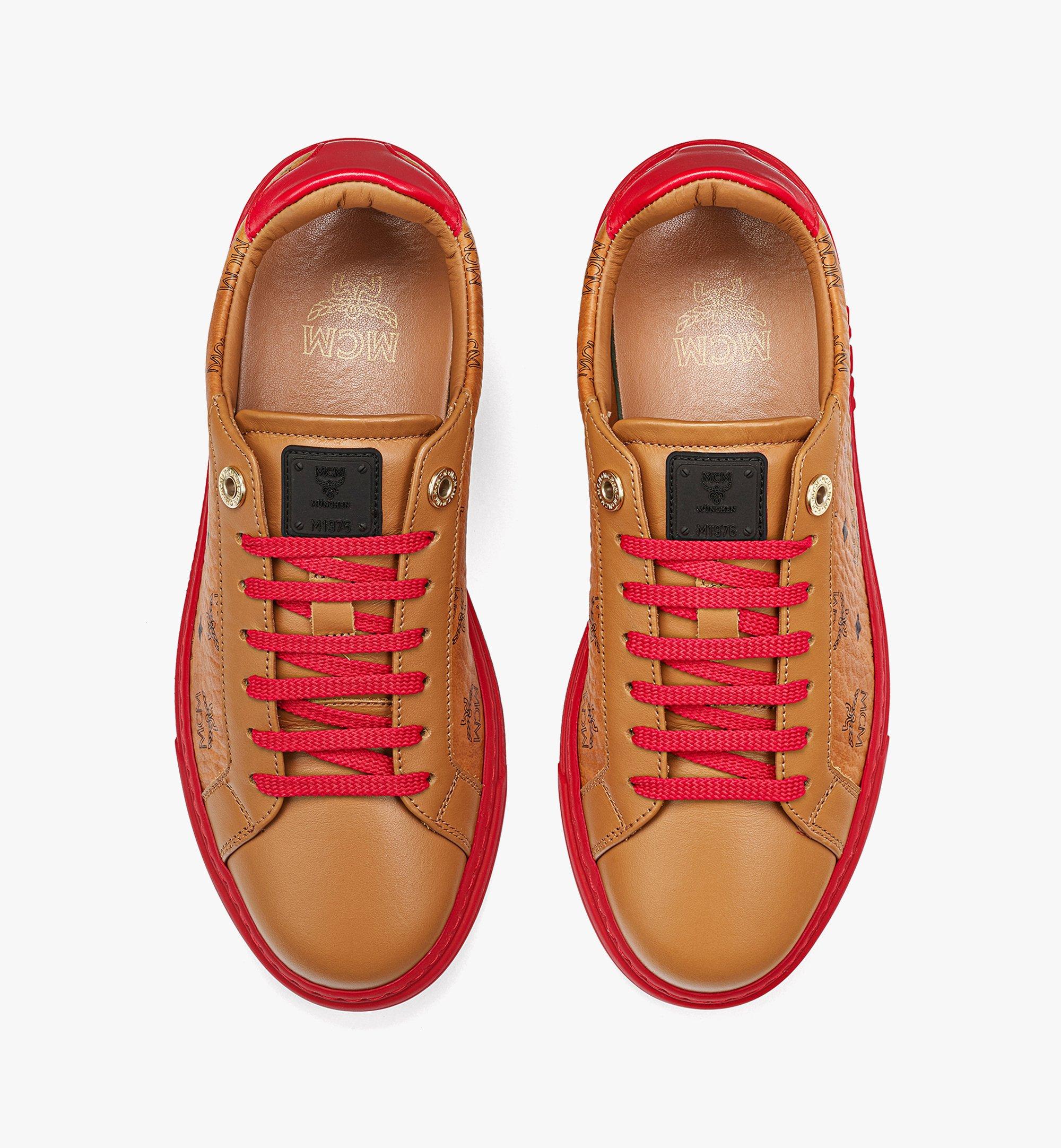 MCM Color Block Terrain Lo Sneakers in Visetos Red MEXCSMM02R0046 Alternate View 4