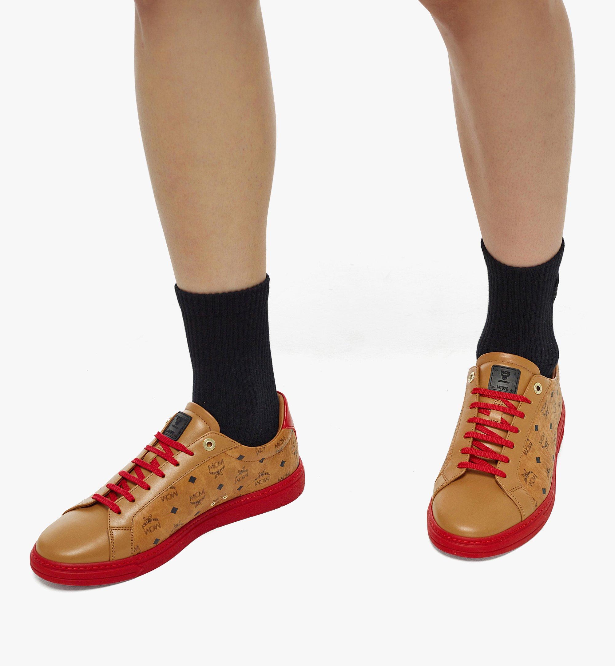 MCM Color Block Terrain Lo Sneakers in Visetos Red MEXCSMM02R0046 Alternate View 2