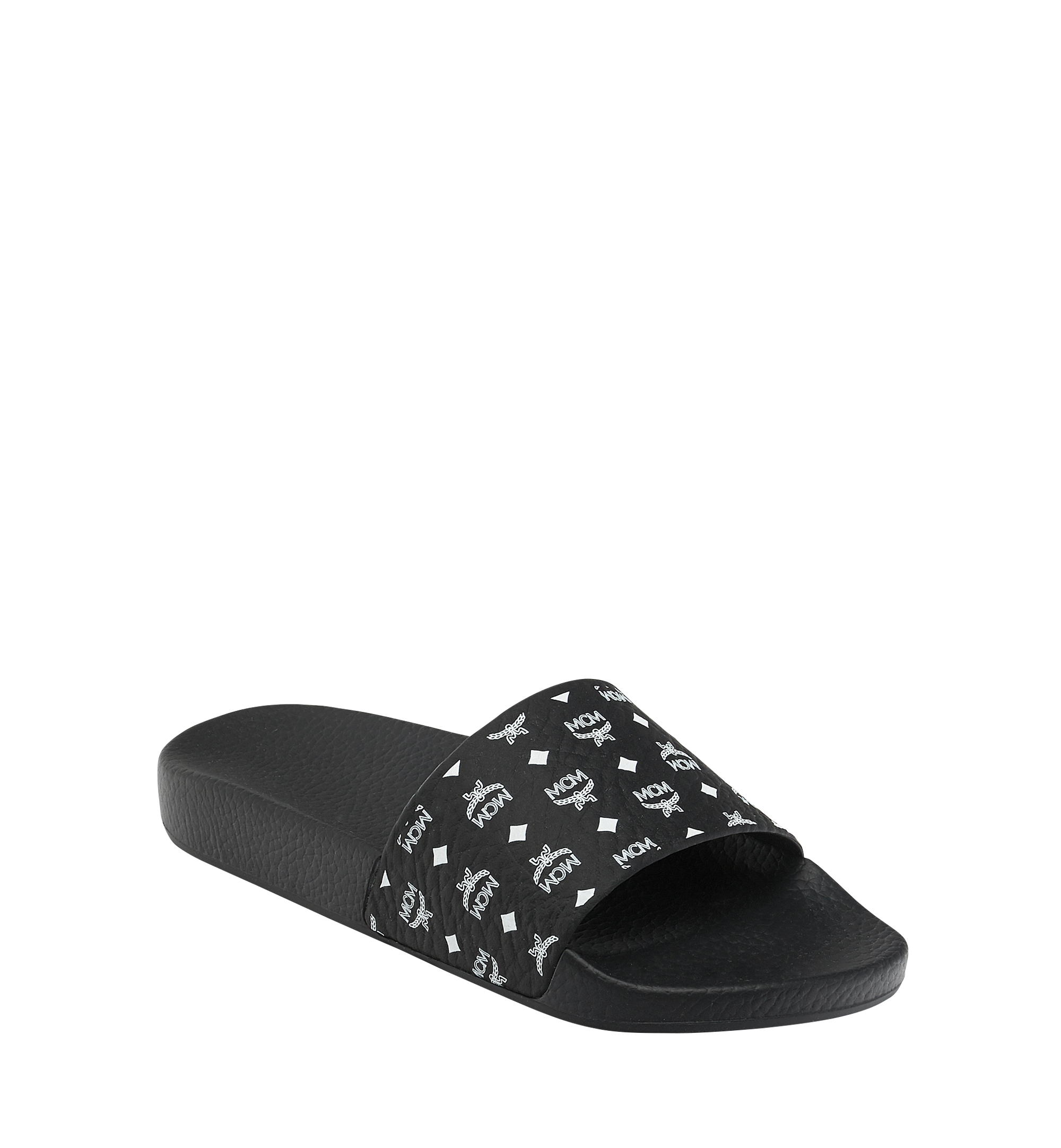 41 IT Monogram Print Rubber Slides Black | MCM ®CN