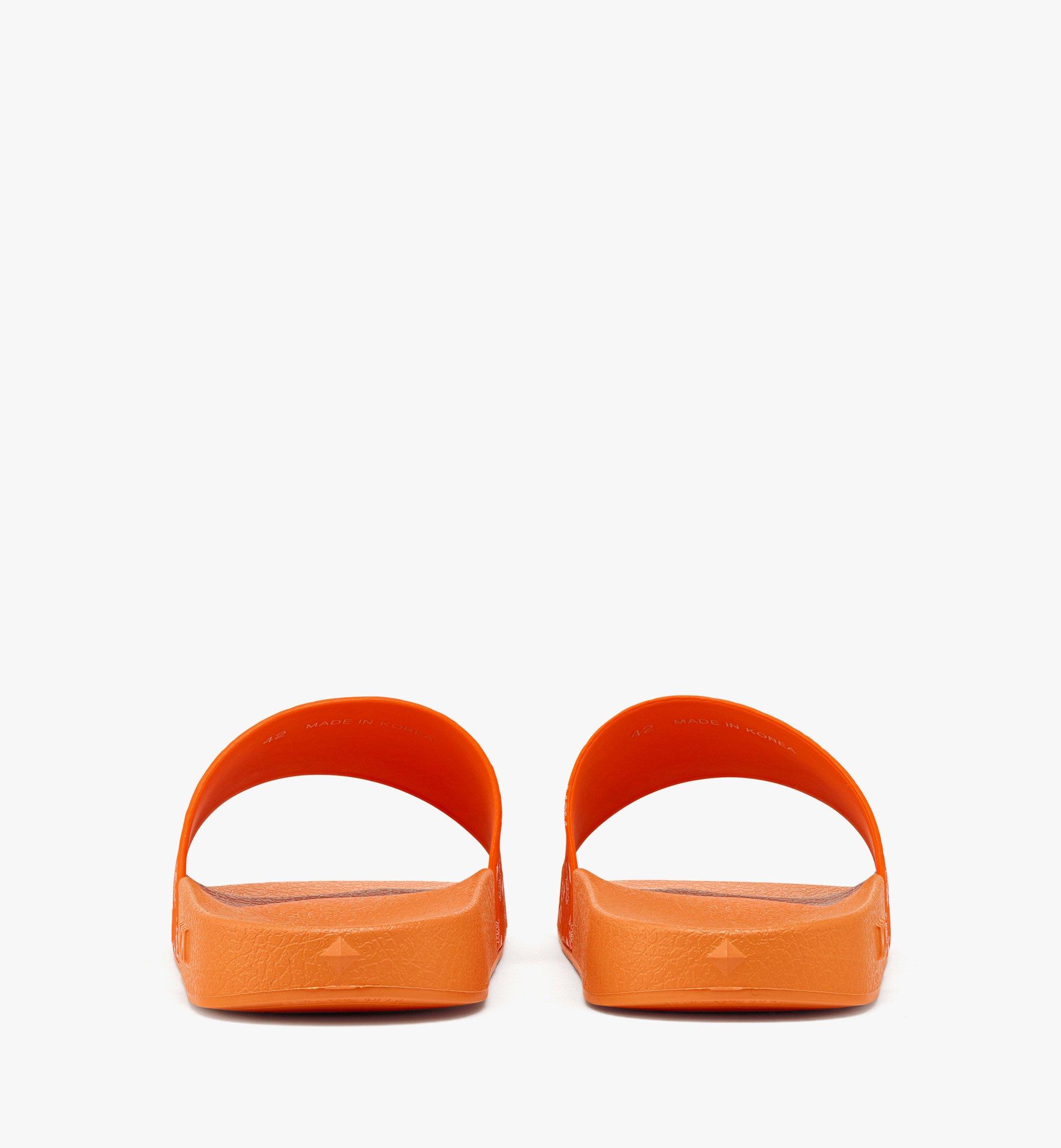 MCM Men’s Monogram Print Rubber Slides Orange MEXCSMM22OR043 Alternate View 2