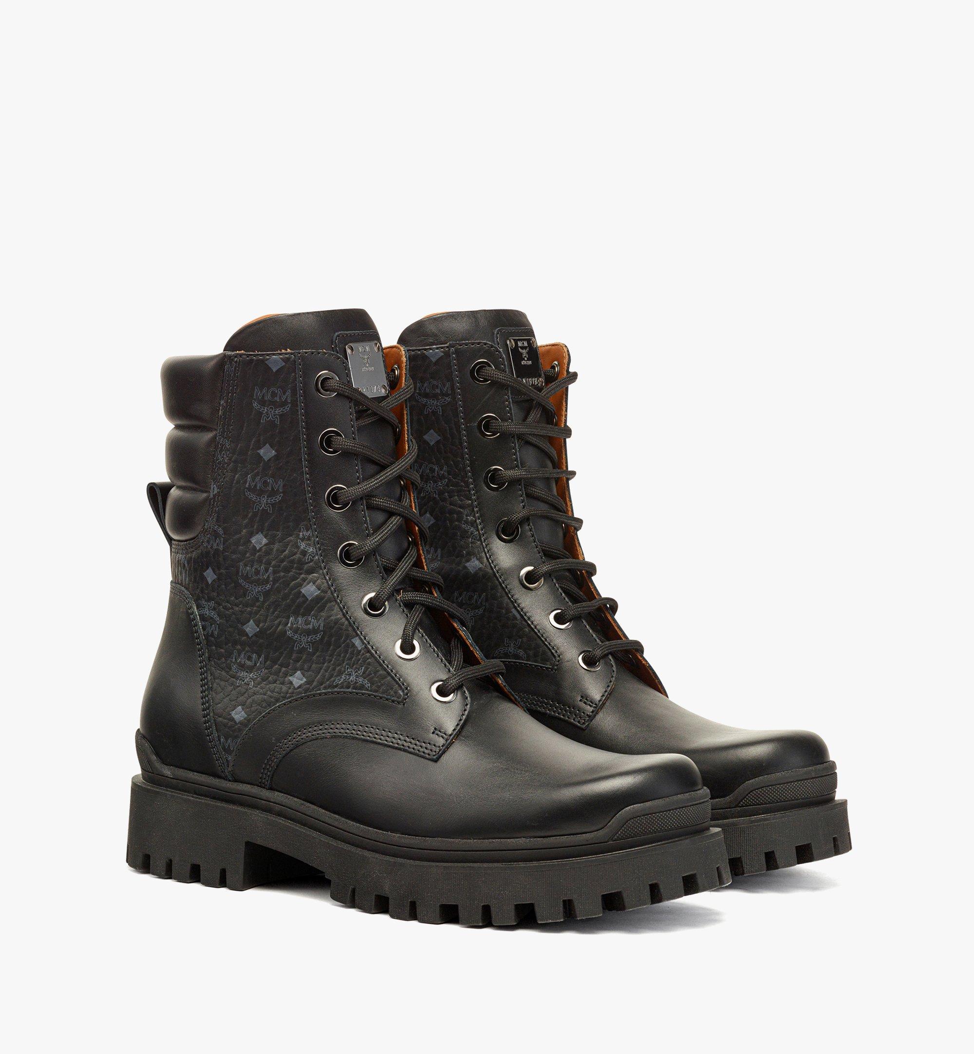 Bottines en Visetos et cuir de veau