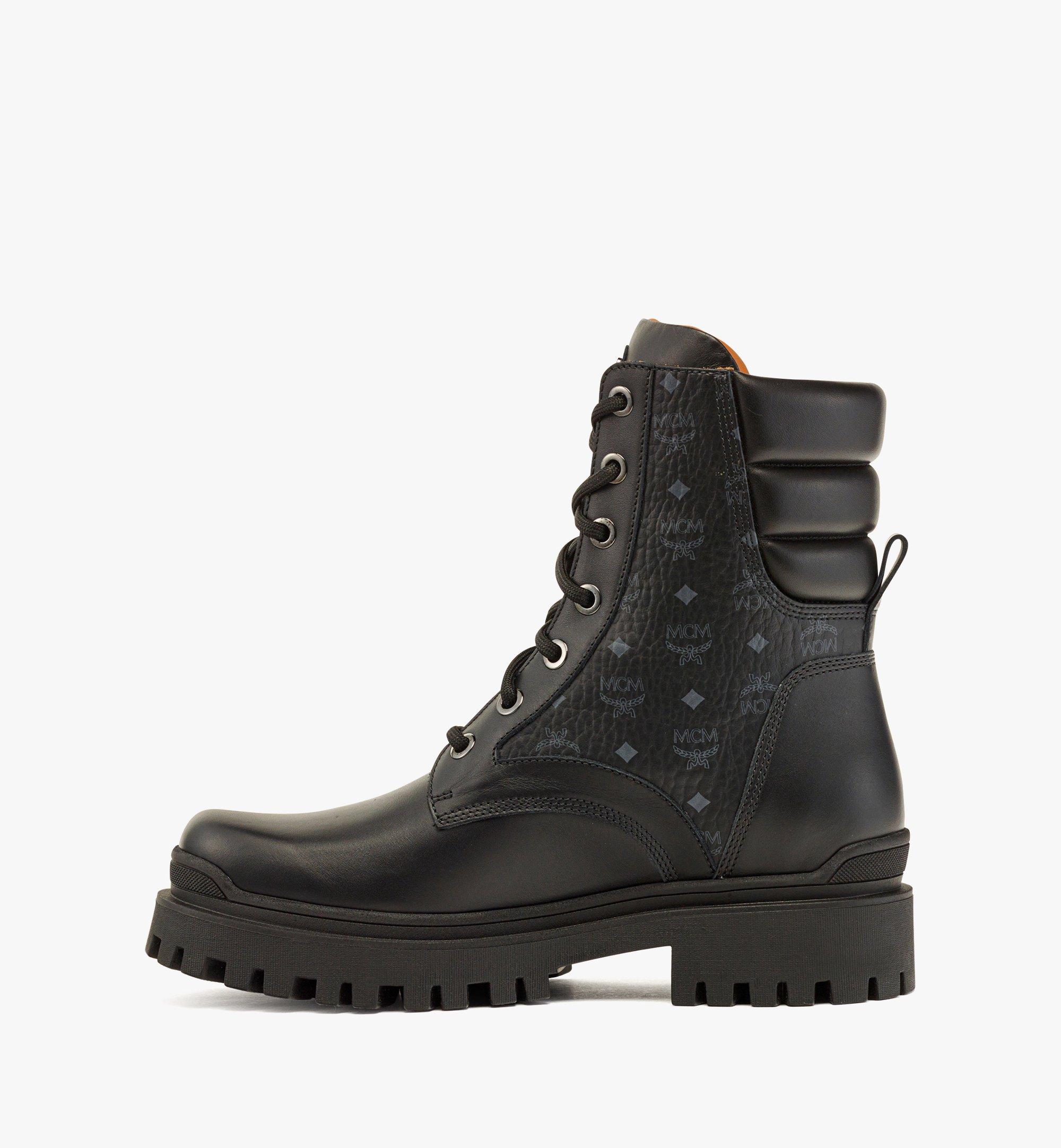 44 IT Visetos Boots in Calf Leather Black | MCM ®US