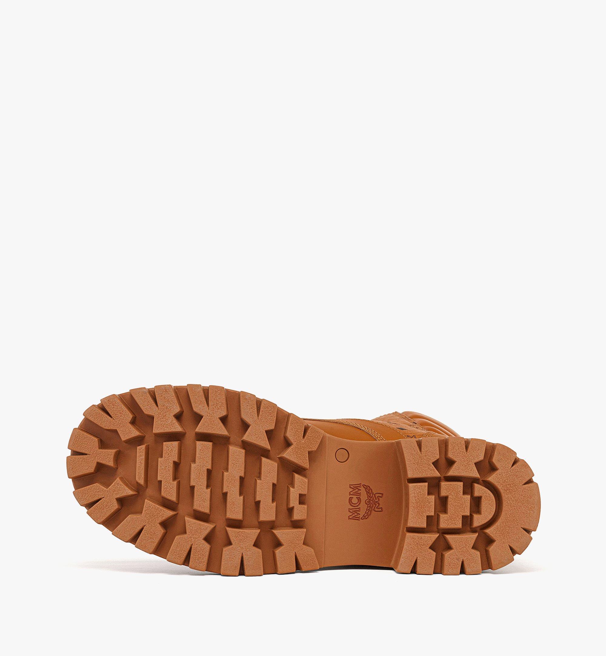 MCM Bottines en Visetos et cuir de veau Cognac MEXDAMM07CO044 Plus de photos 3